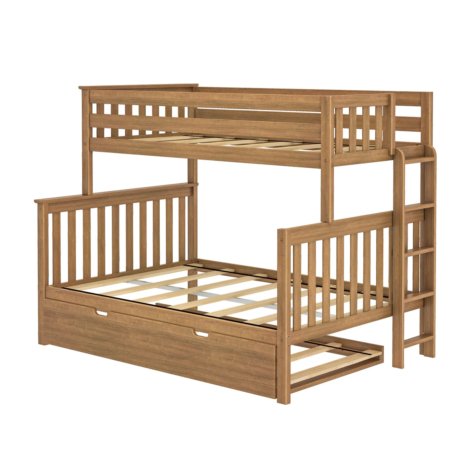 Twin Over Full Bunk Bed With Ladder on End & Trundle - Image 11
