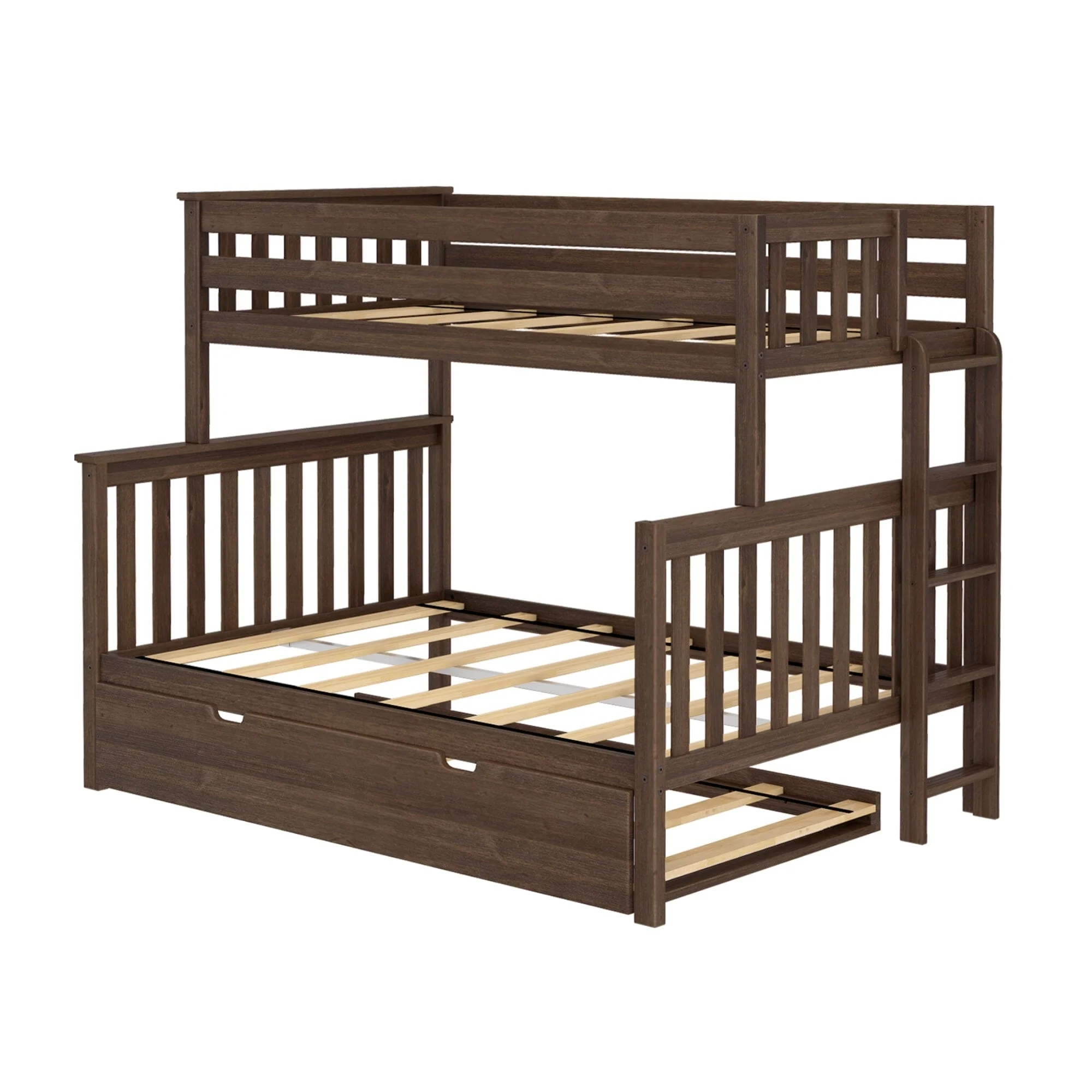 Twin Over Full Bunk Bed With Ladder on End & Trundle - Image 12