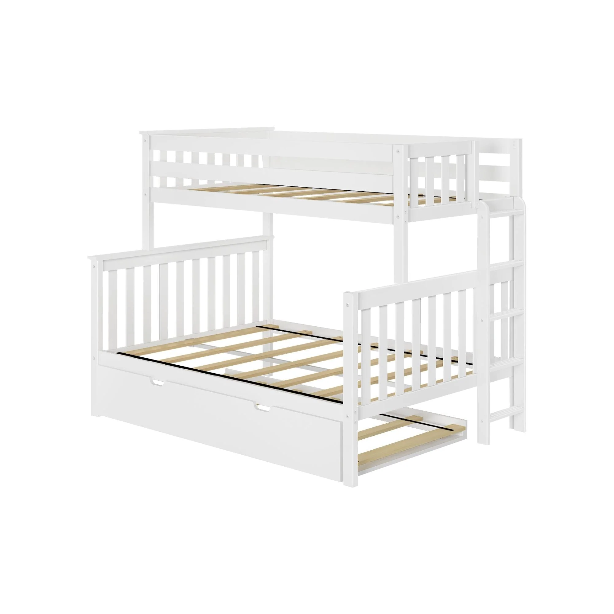 Twin Over Full Bunk Bed With Ladder on End & Trundle - Image 9