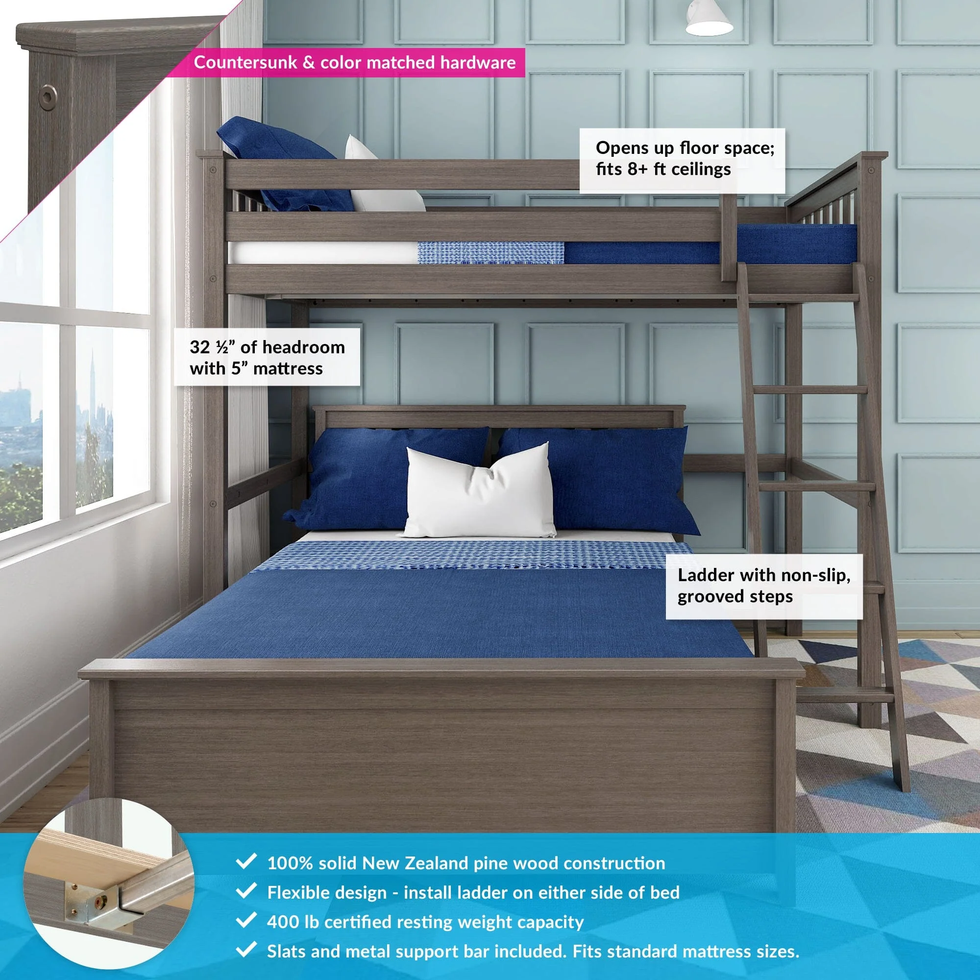 Twin Over Full L-Shaped Bunk Bed - Image 4