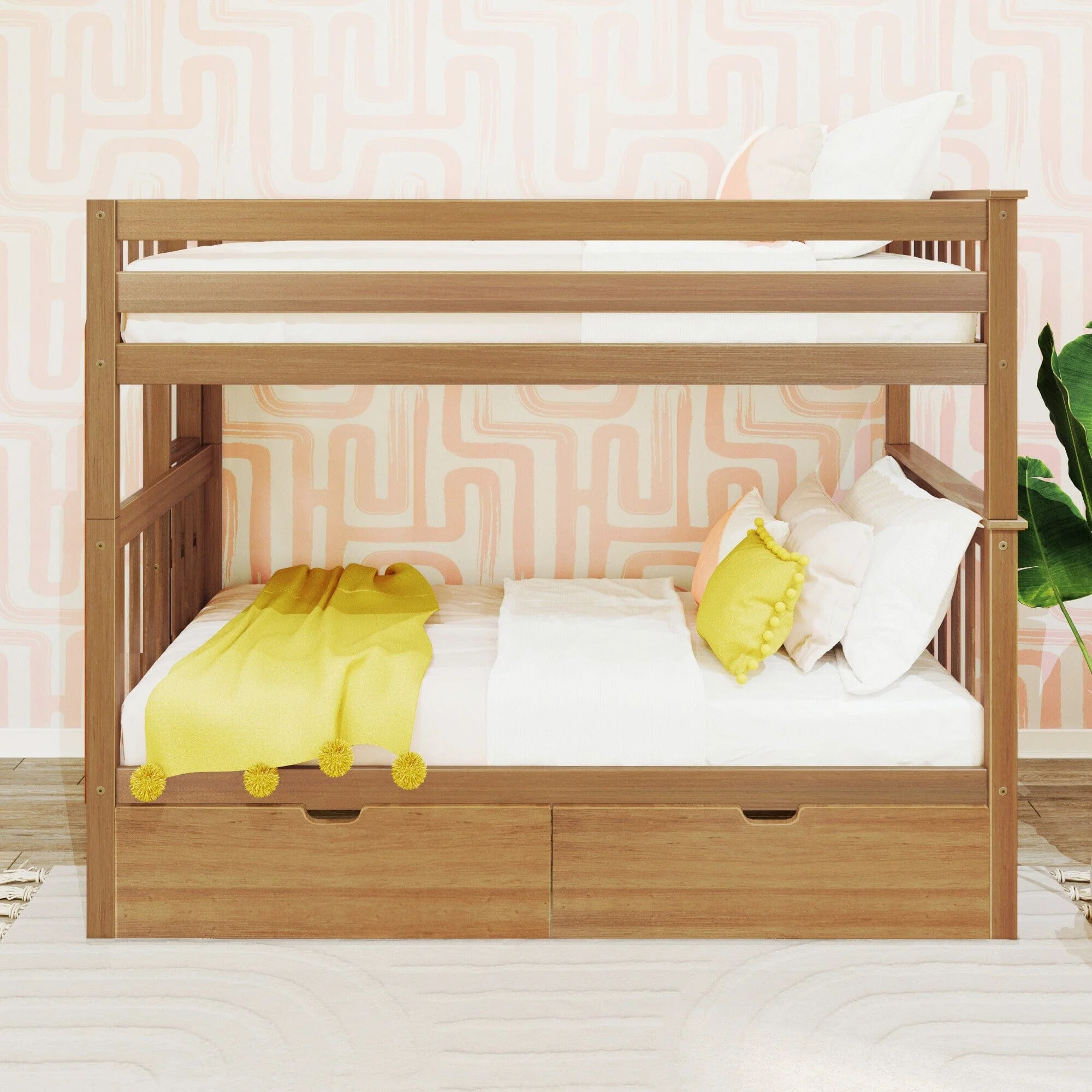 Twin Over Twin Bunk Bed With Storage Drawers & Ladder on End - Image 6