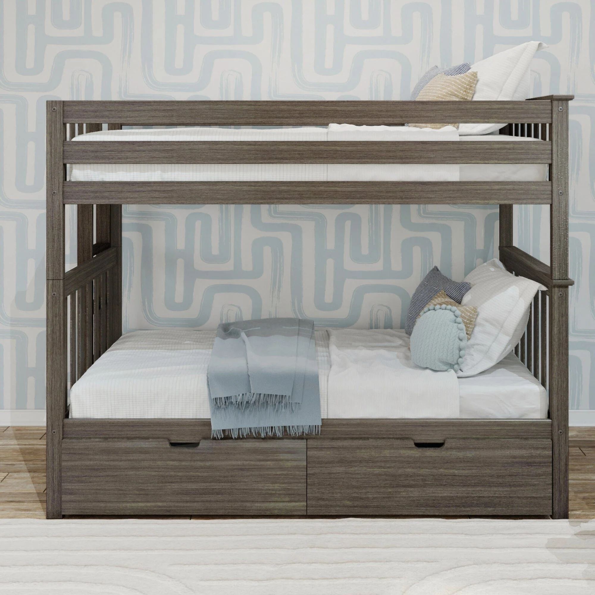 Twin Over Twin Bunk Bed With Storage Drawers & Ladder on End - Image 7