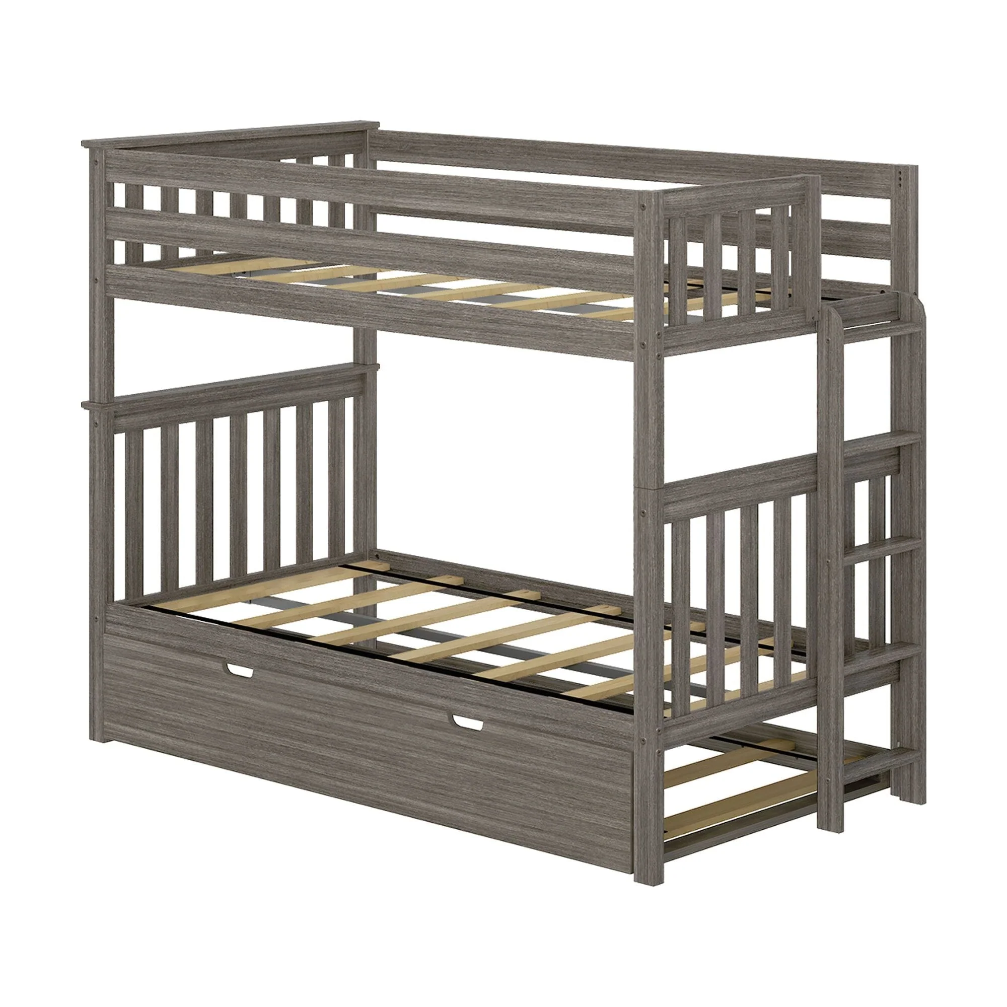 Twin Over Twin Bunk Bed With Trundle & Ladder on End - Image 10