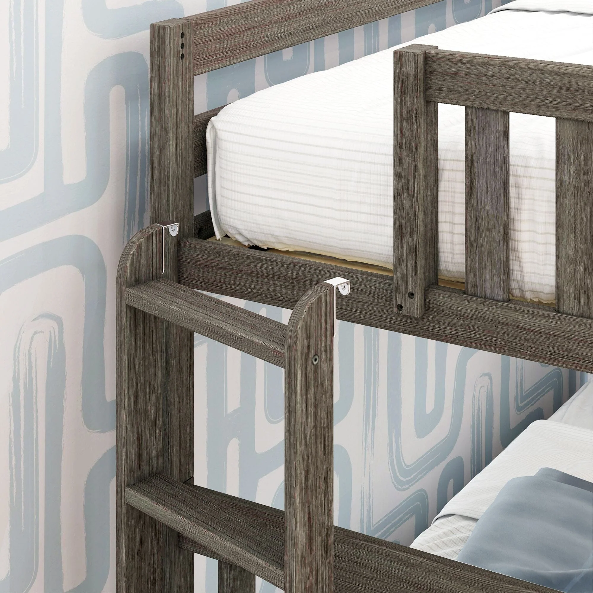 Twin Over Twin Bunk Bed With Trundle & Ladder on End - Image 18