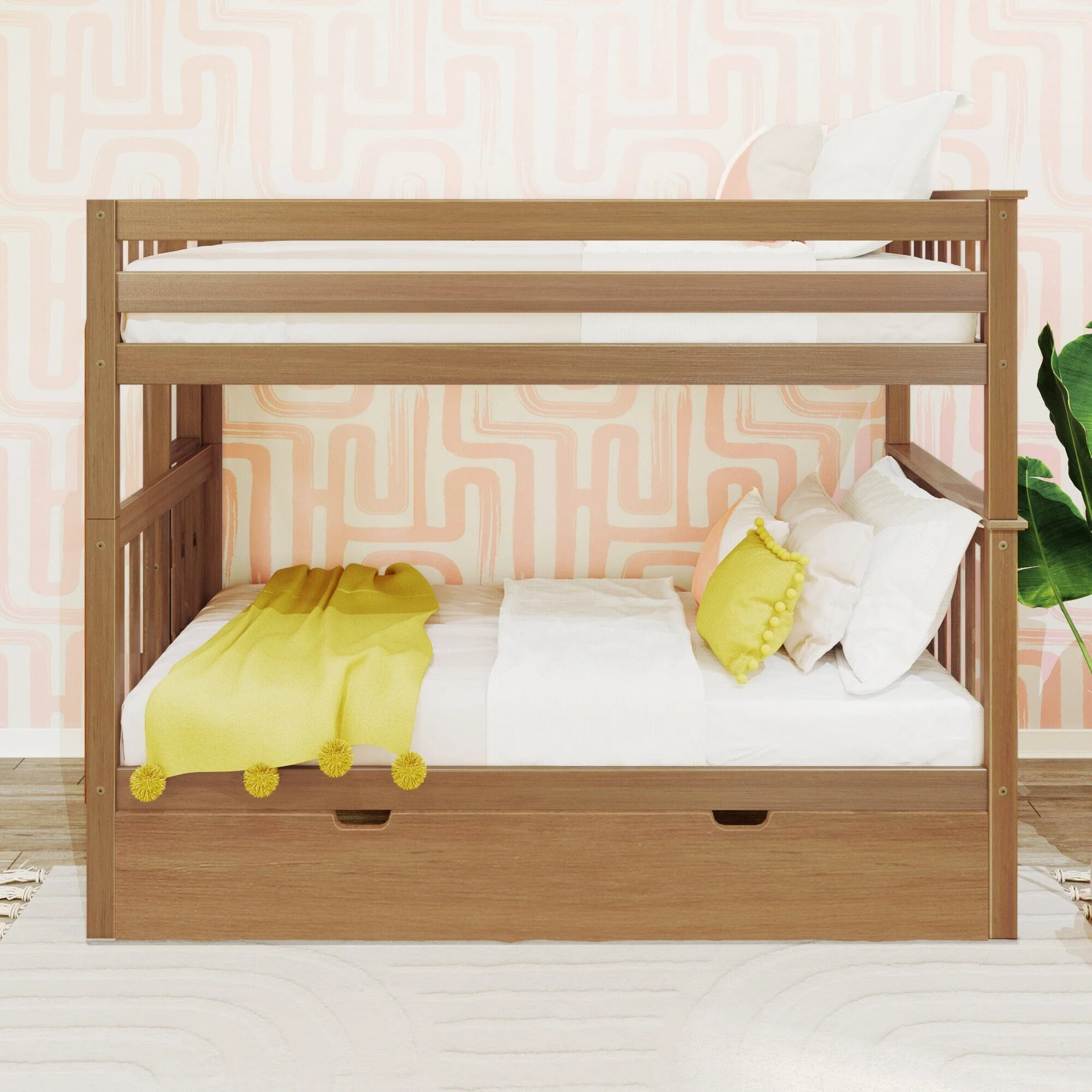 Twin Over Twin Bunk Bed With Trundle & Ladder on End - Image 7