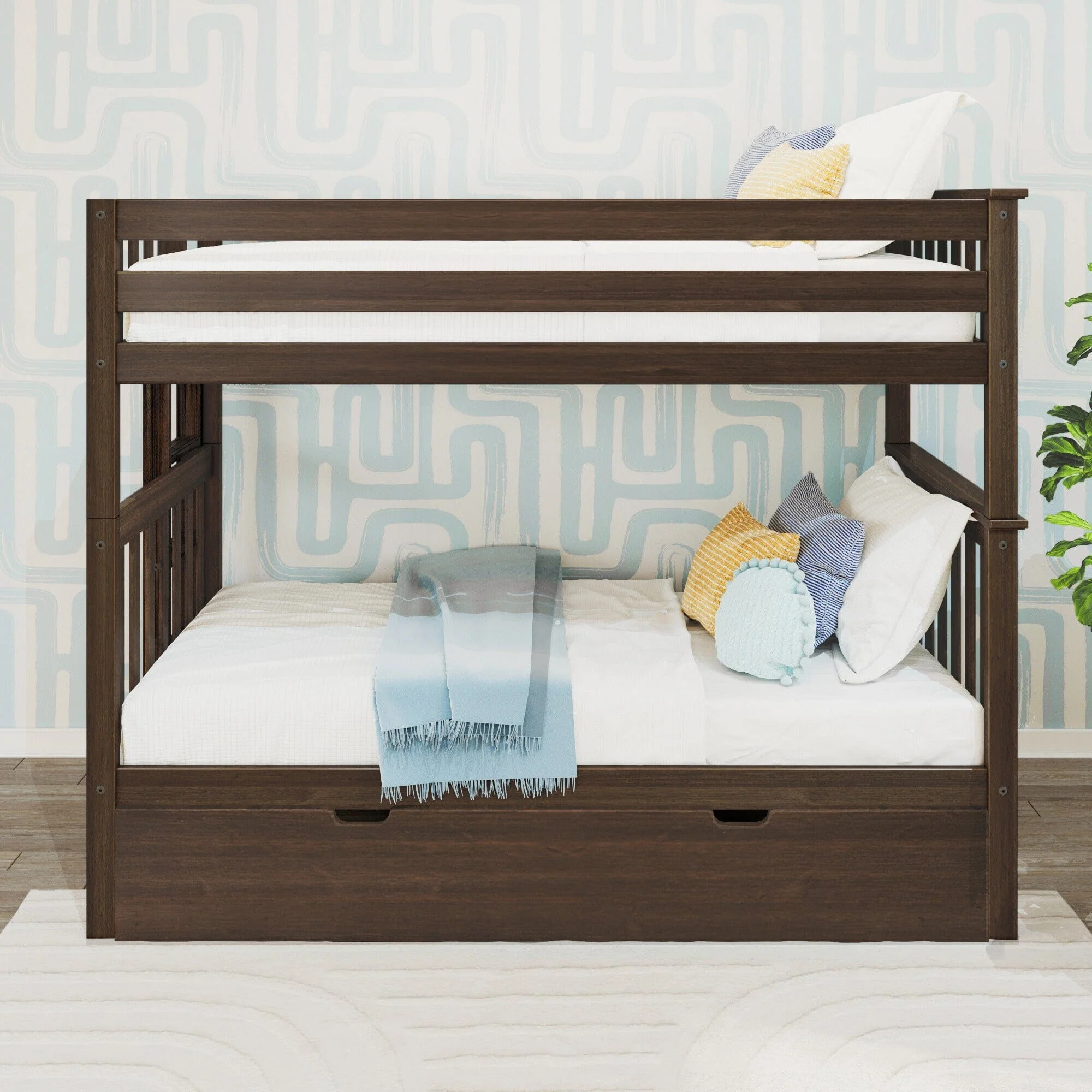 Twin Over Twin Bunk Bed With Trundle & Ladder on End - Image 8