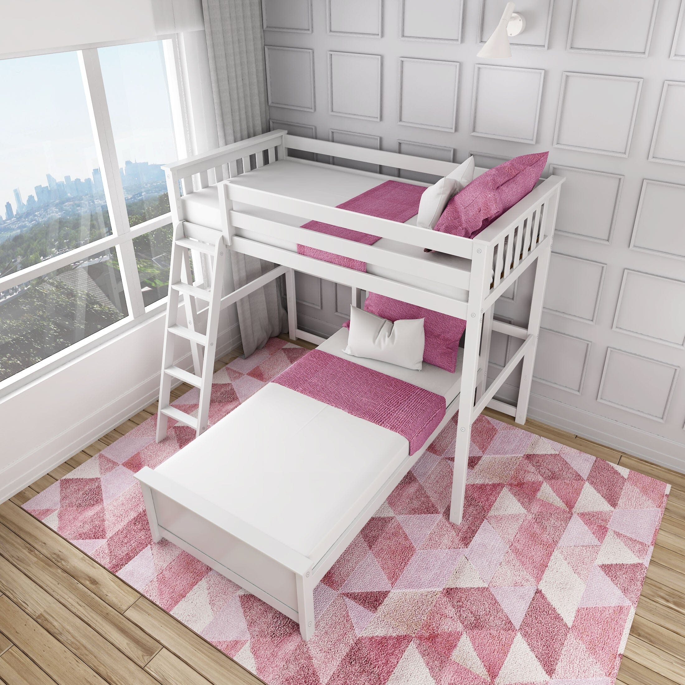 Twin Over Twin L-Shaped Bunk Bed - Image 9