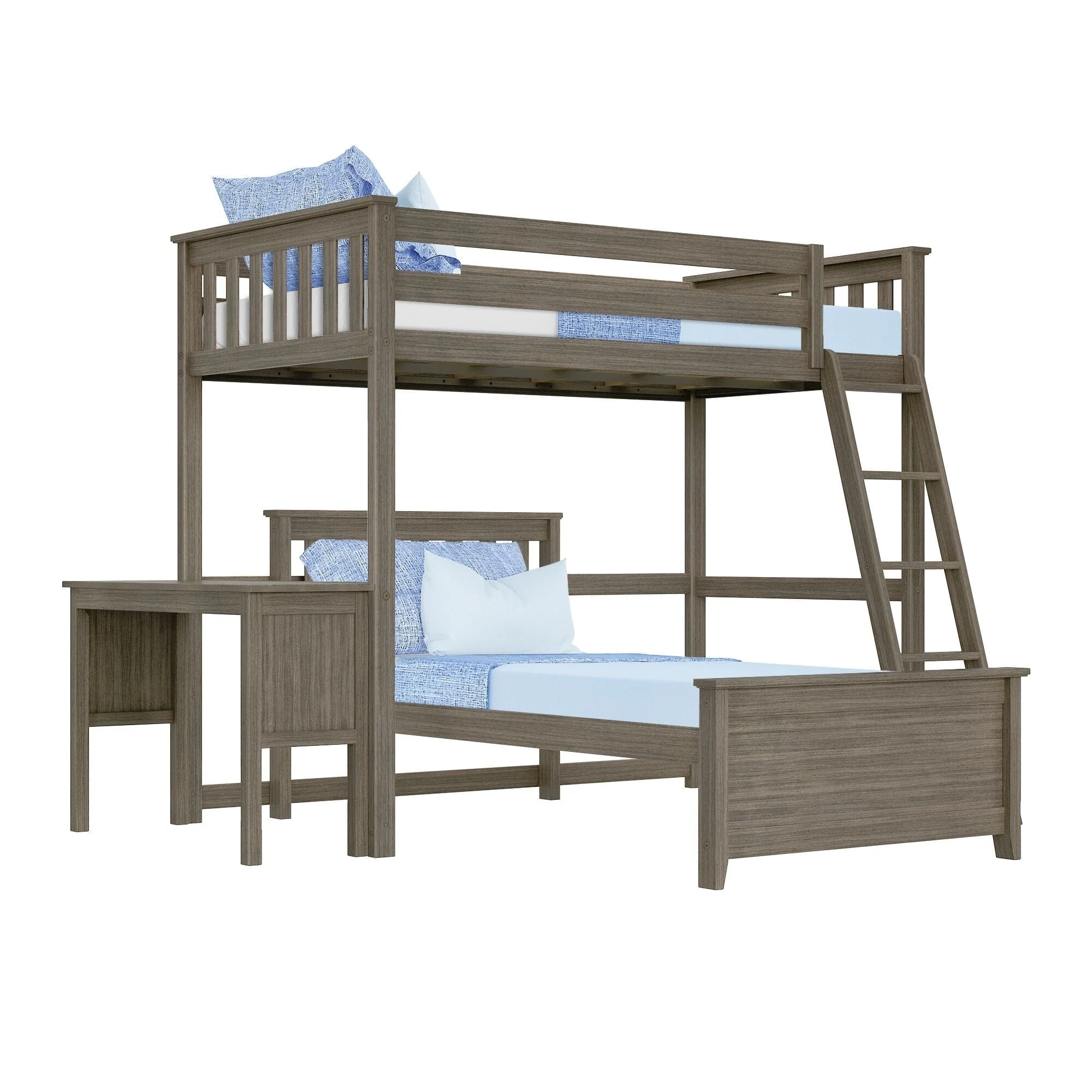 Twin Over Twin L-Shaped Bunk Bed With Desk - Image 5