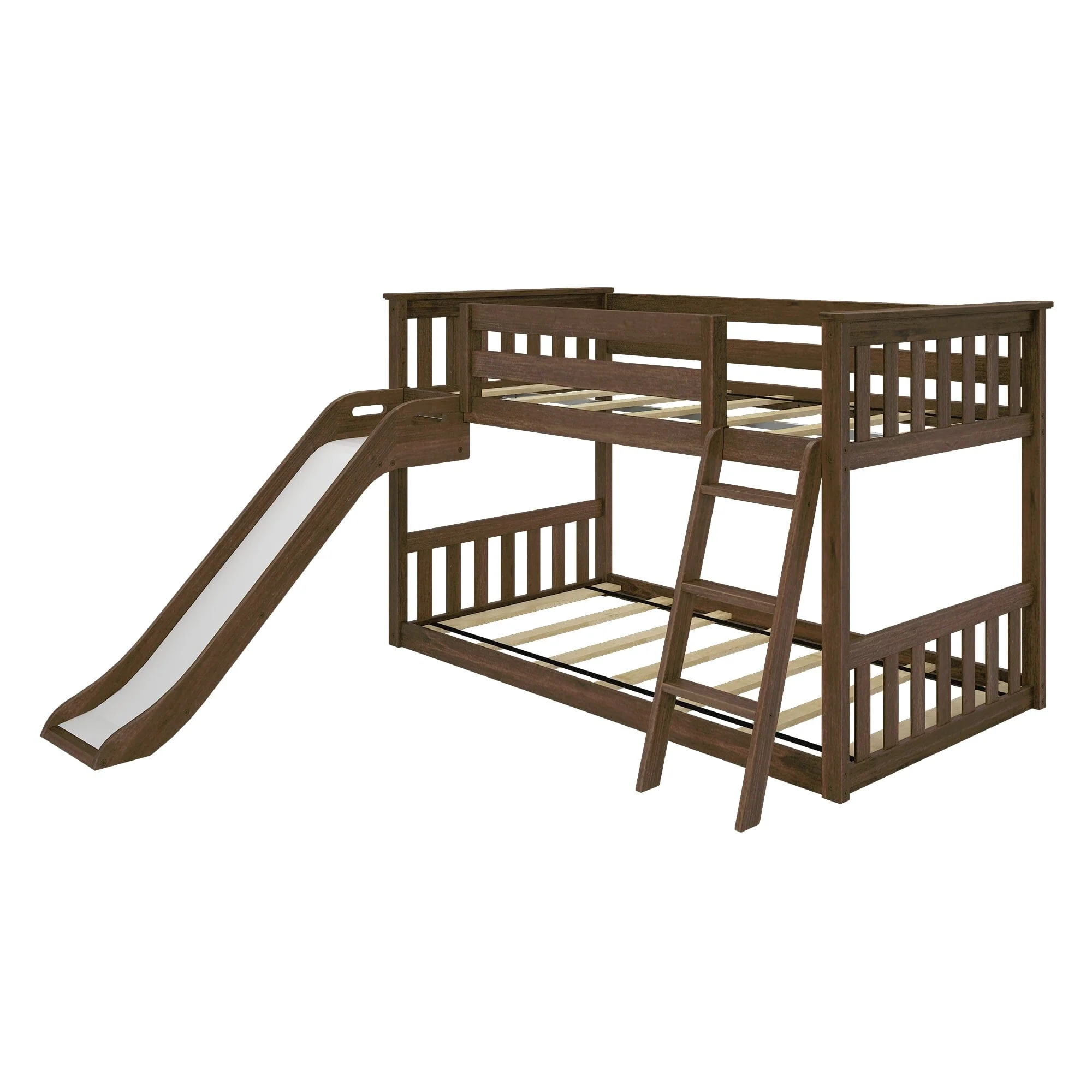 Twin Over Twin Low Bunk Bed With Slide - Image 12