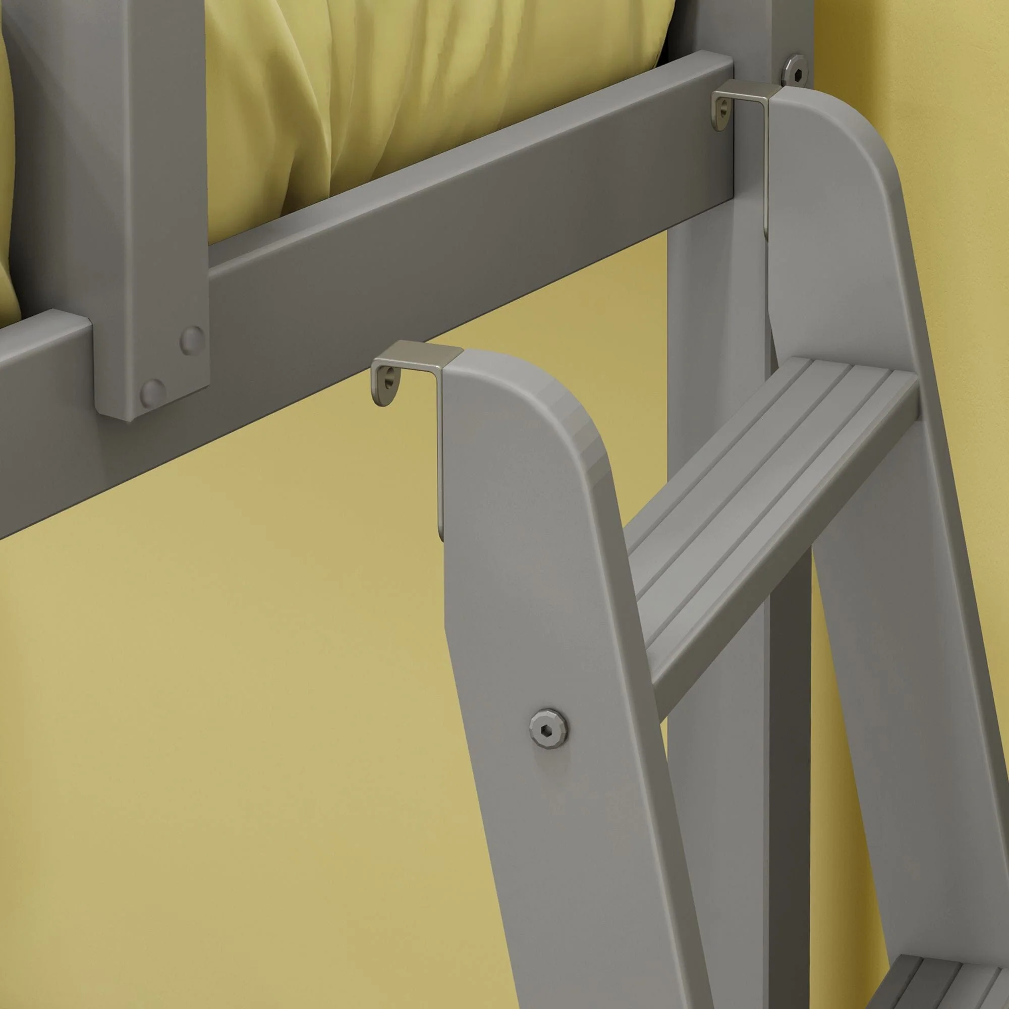 Twin Over Twin Low Bunk Bed With Ladder On End - Image 18
