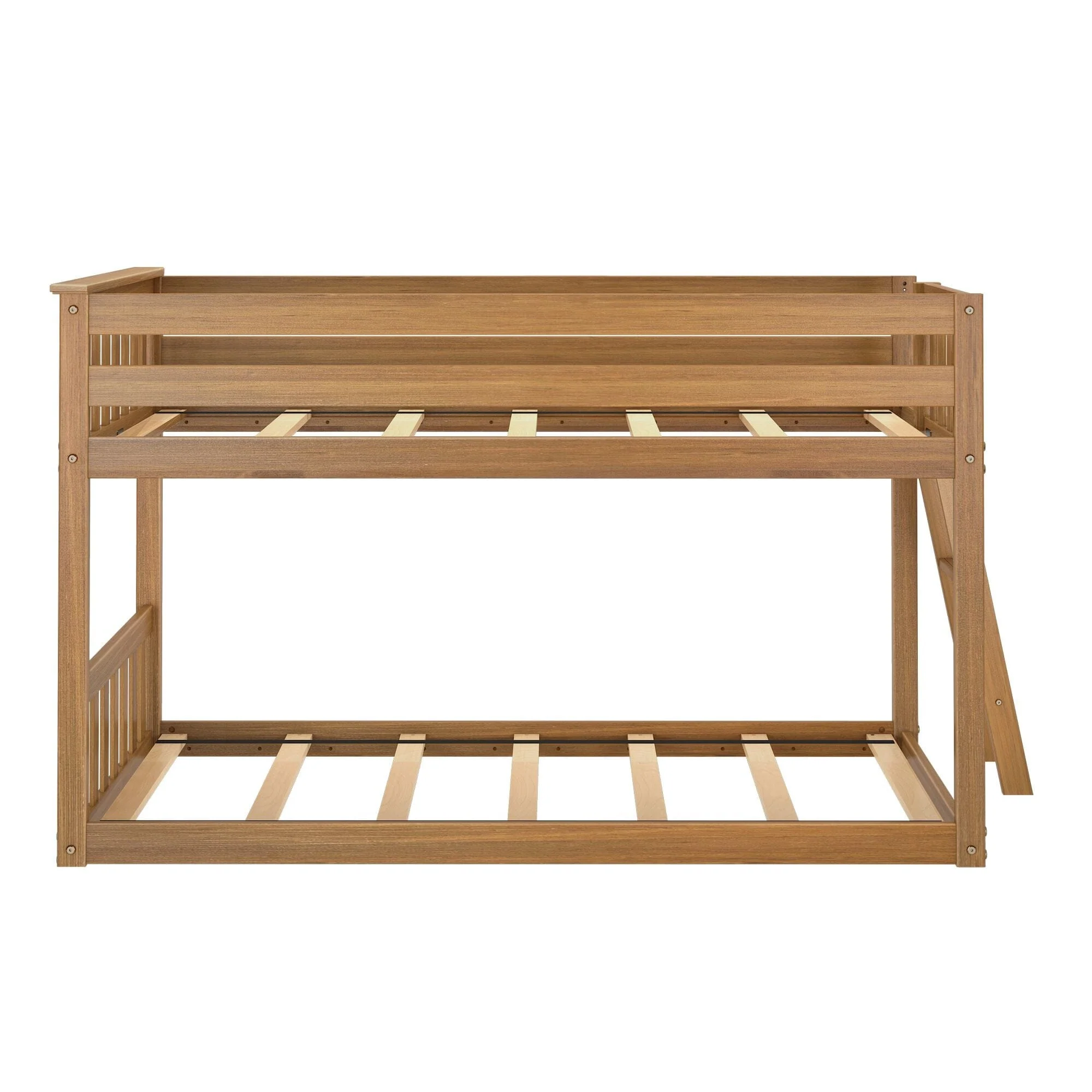 Twin Over Twin Low Bunk Bed With Ladder On End - Image 24