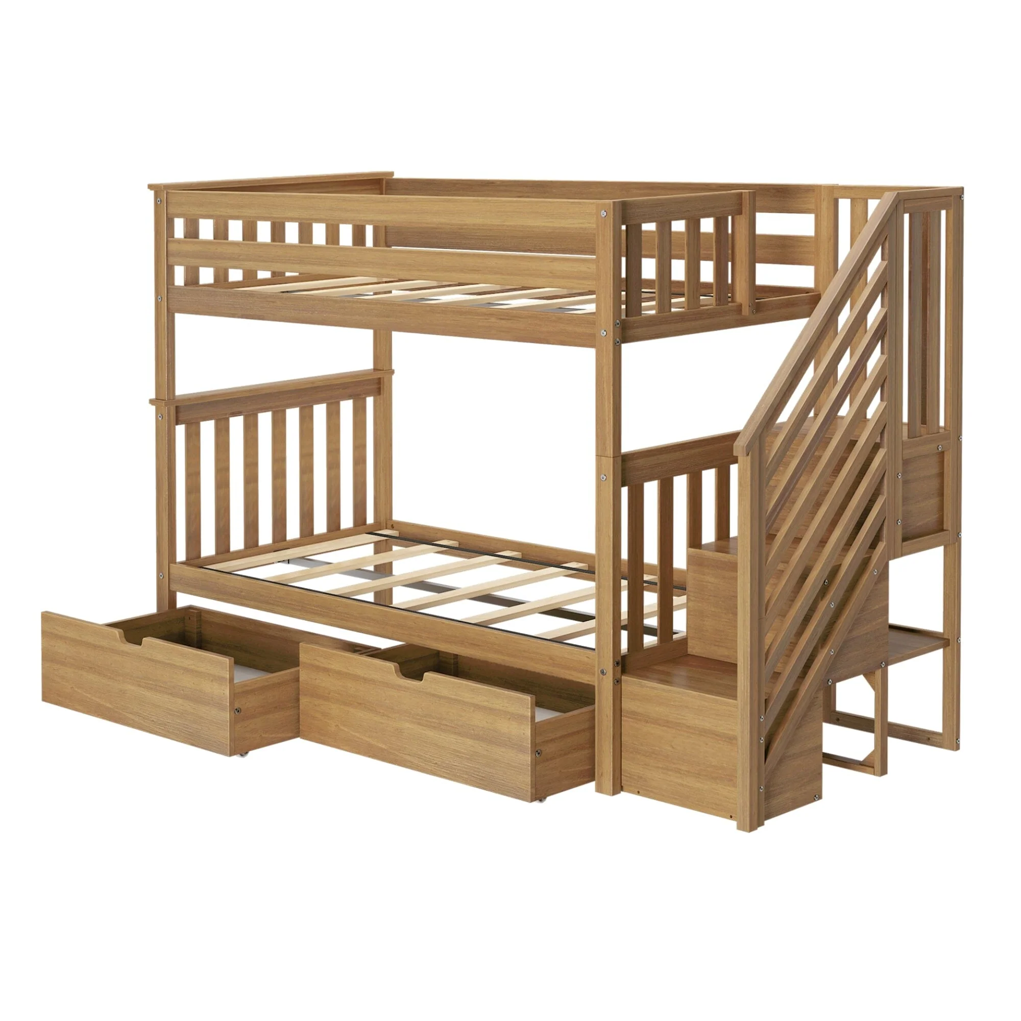 Twin Over Twin Bunk Bed With Stairs & Storage Drawers - Image 11