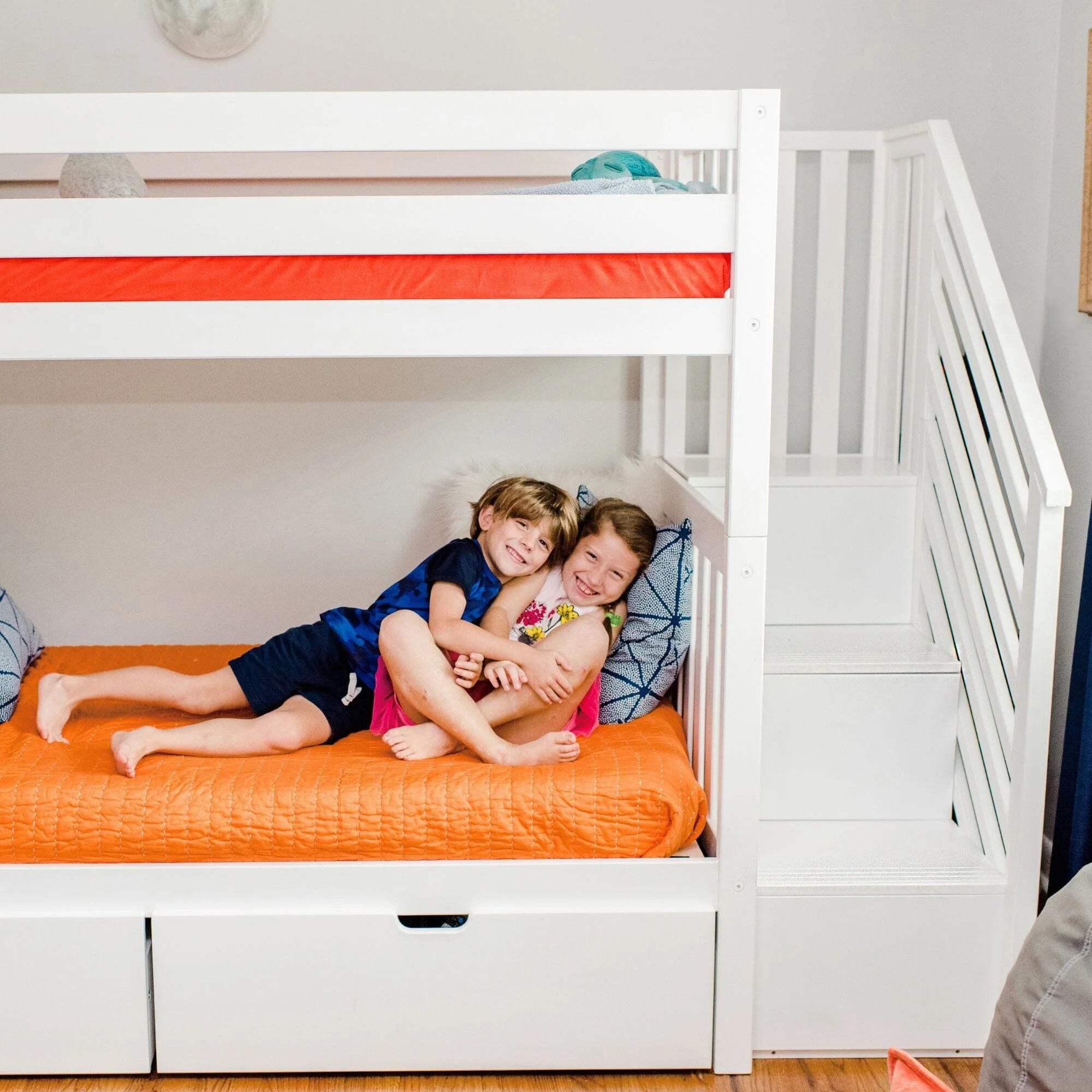 Twin Over Twin Bunk Bed With Stairs & Storage Drawers - Image 13