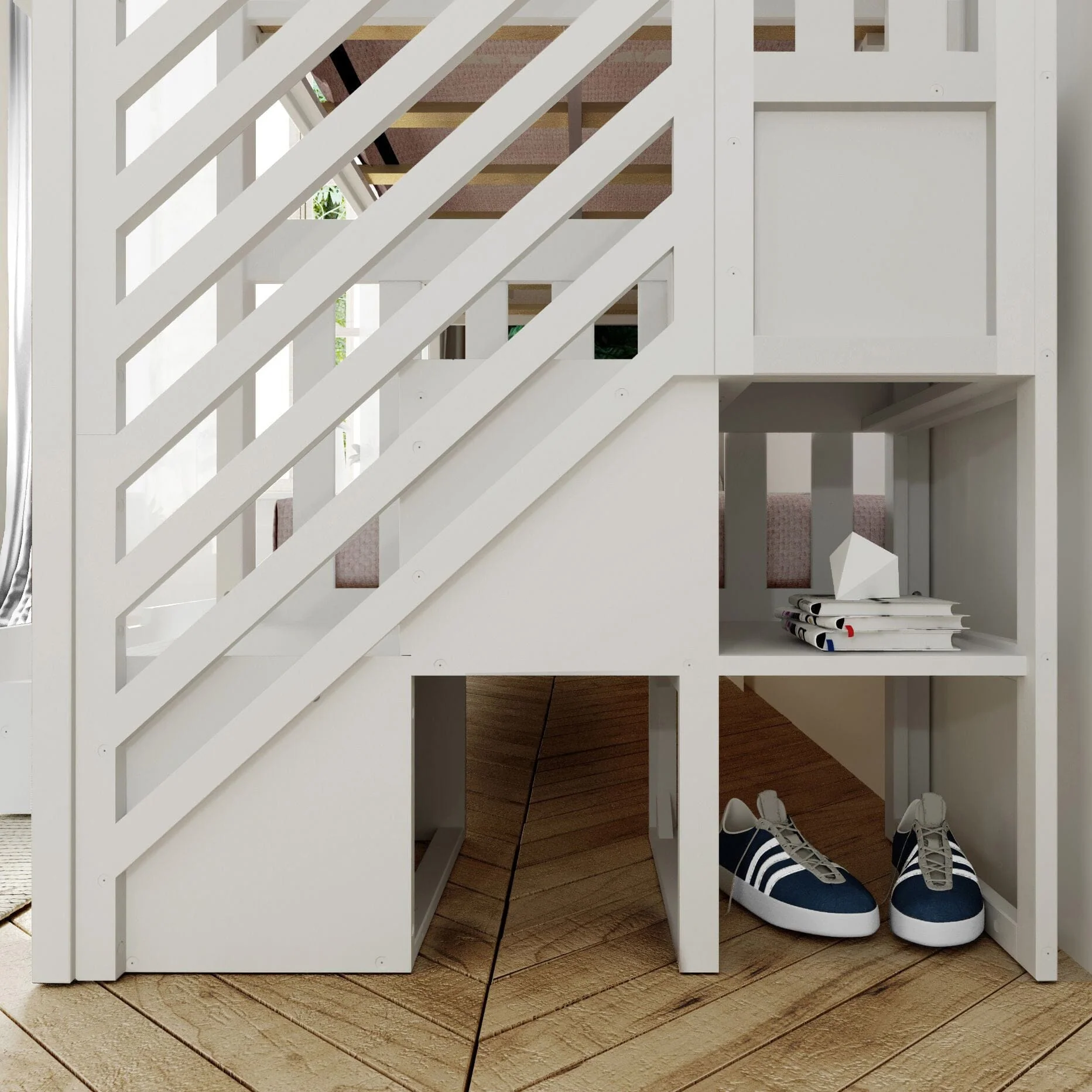 Twin Over Twin Bunk Bed With Stairs & Storage Drawers - Image 17