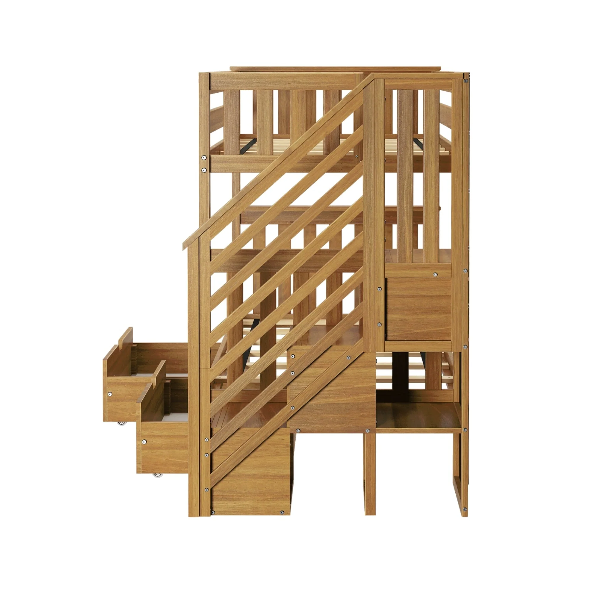 Twin Over Twin Bunk Bed With Stairs & Storage Drawers - Image 19
