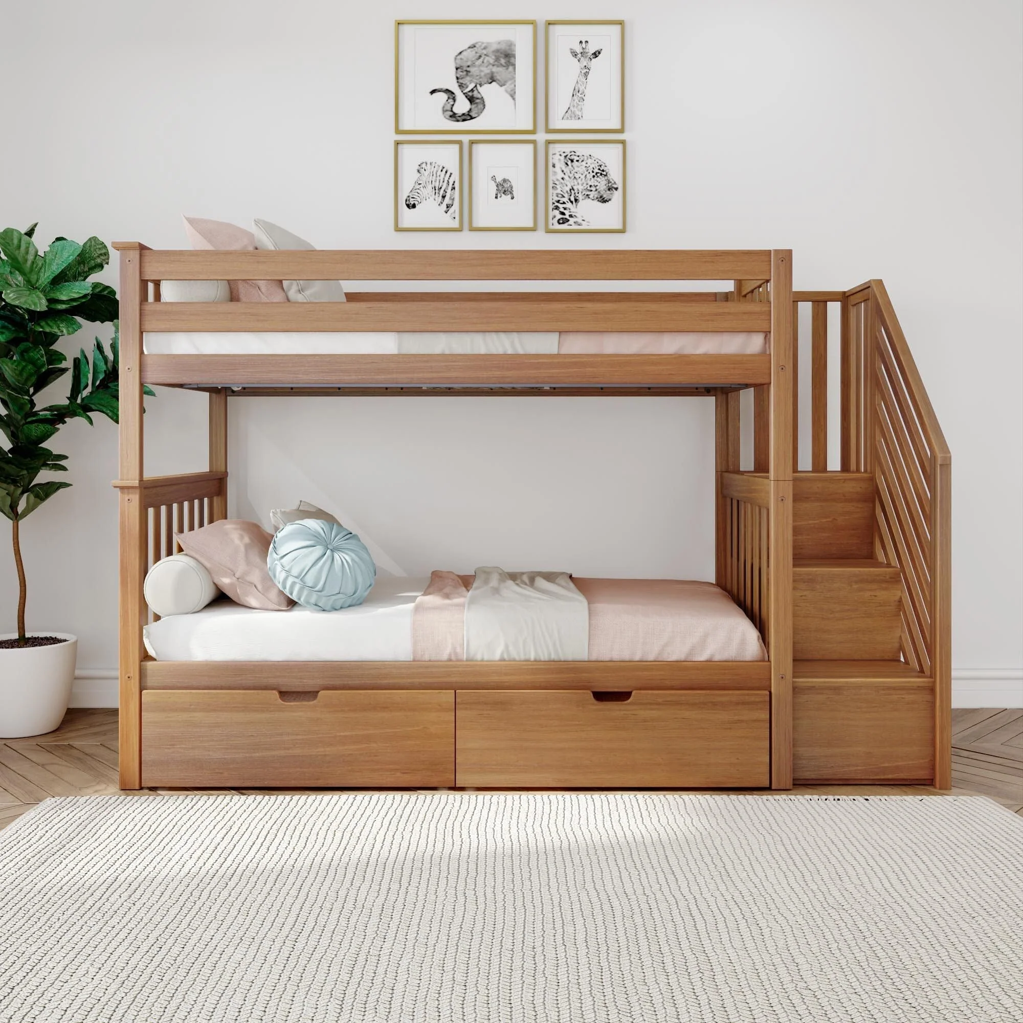 Twin Over Twin Bunk Bed With Stairs & Storage Drawers - Image 7