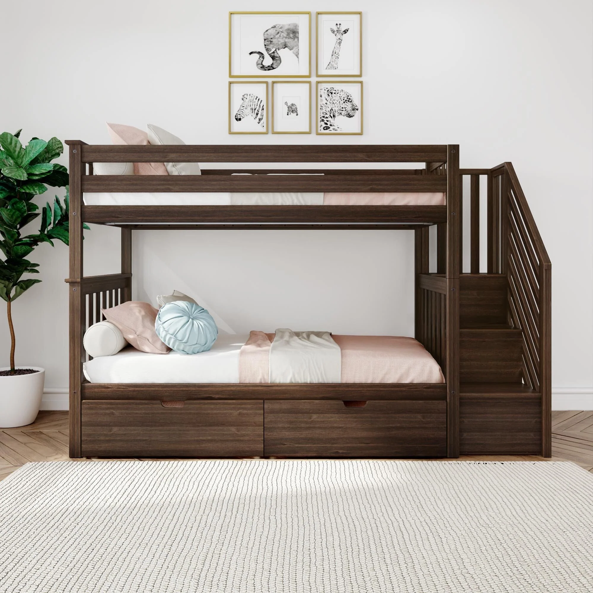 Twin Over Twin Bunk Bed With Stairs & Storage Drawers - Image 8