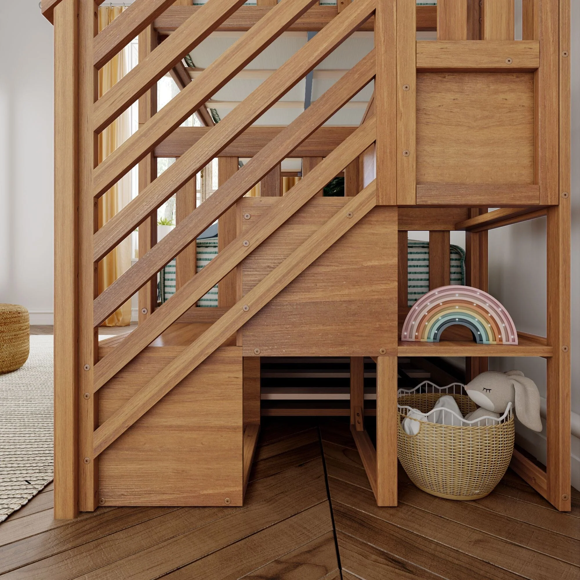 Twin Over Twin Bunk Bed With Stairs & Trundle - Image 22