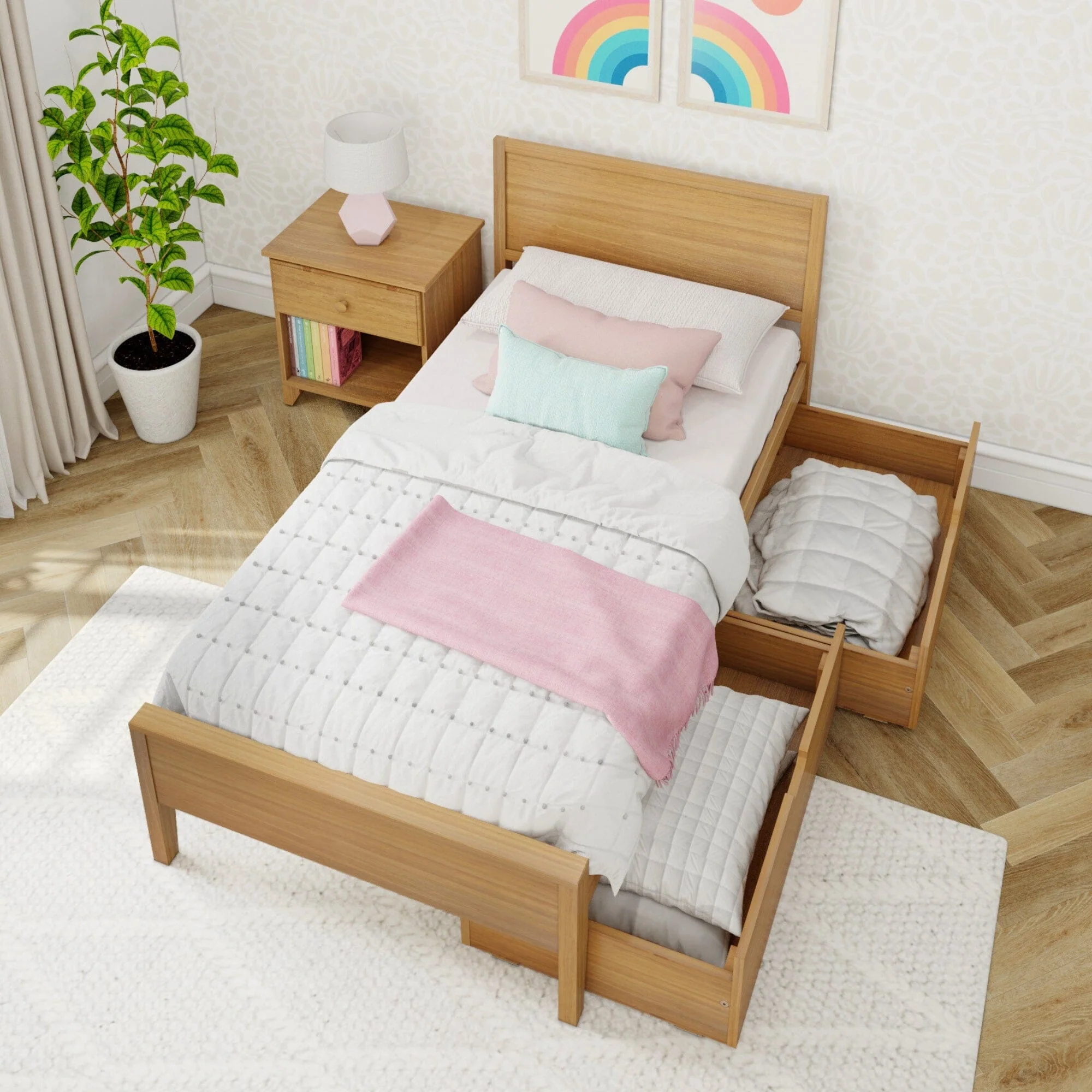 Twin Panel Bed With Storage Drawers - Image 17