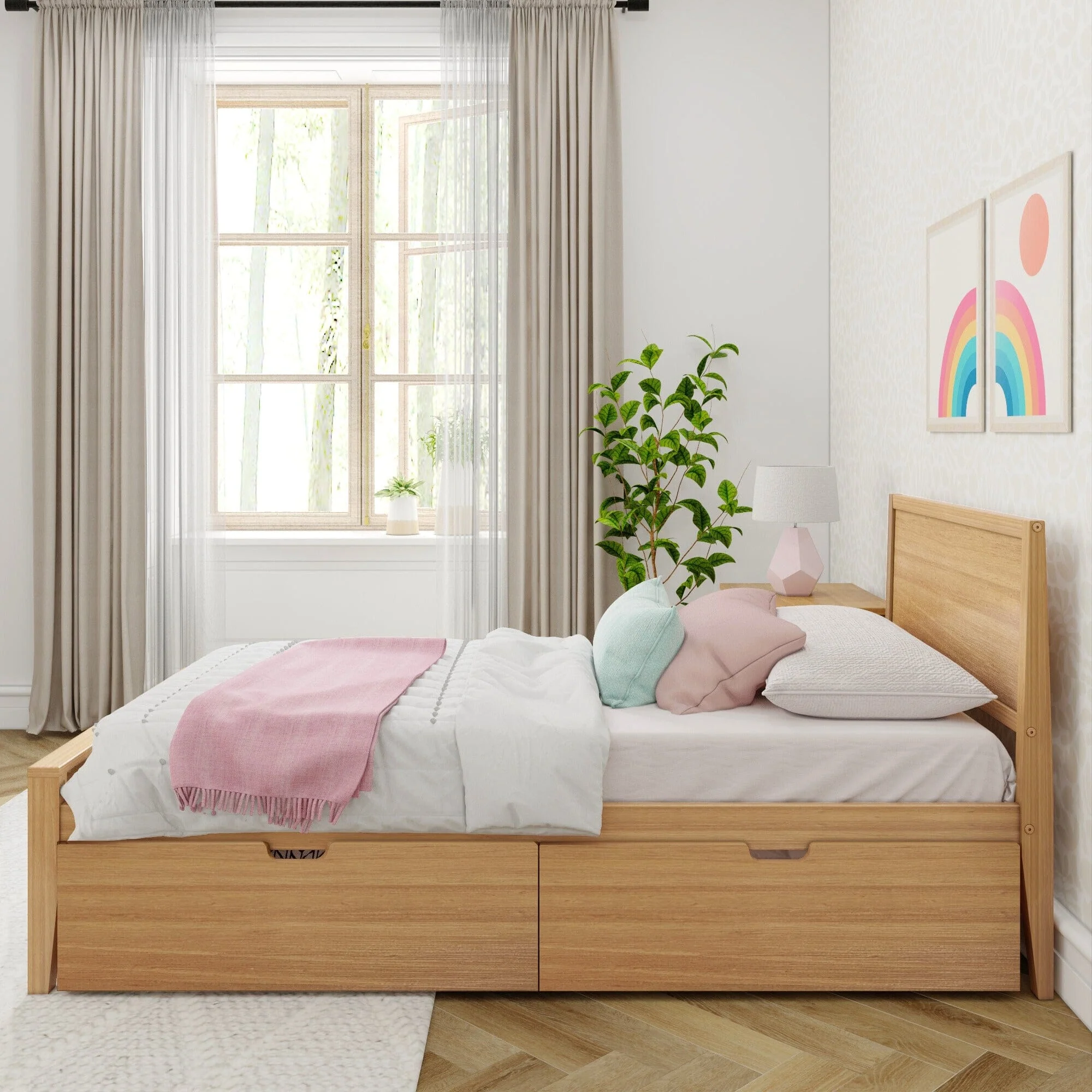 Twin Panel Bed With Storage Drawers - Image 5