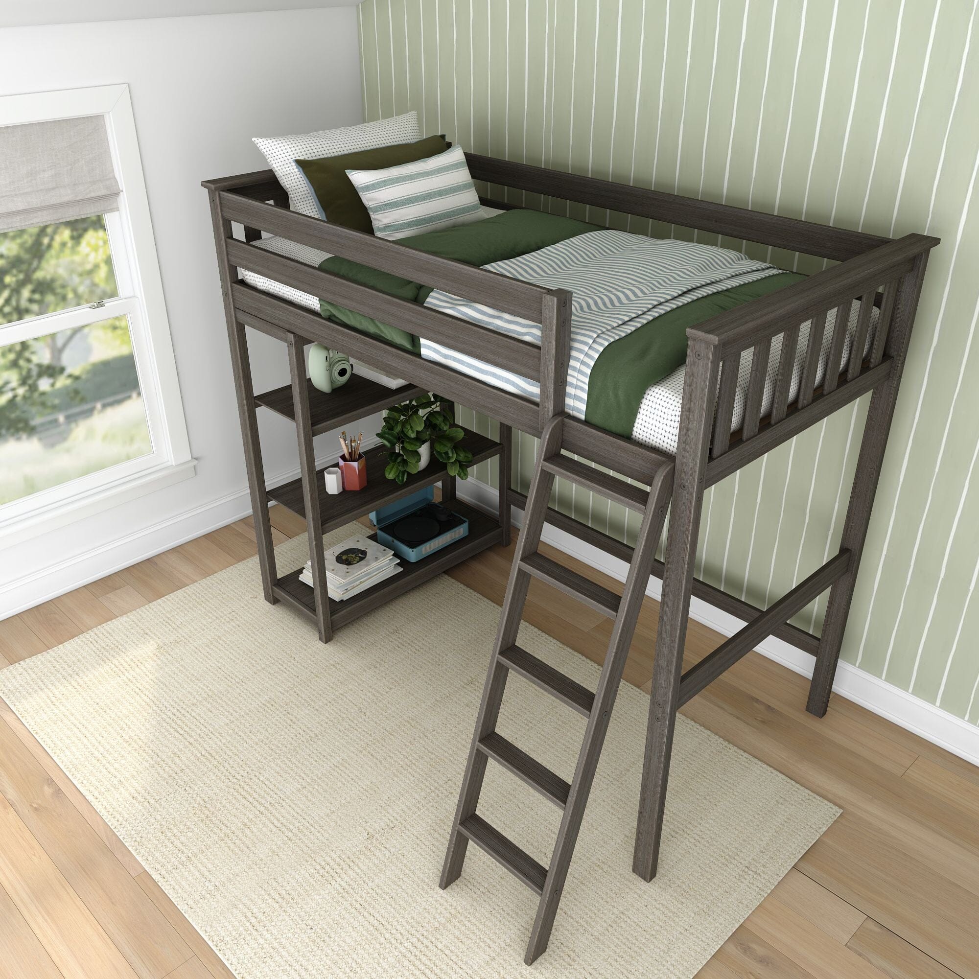 Twin Loft Bed With Bookcase - Image 16