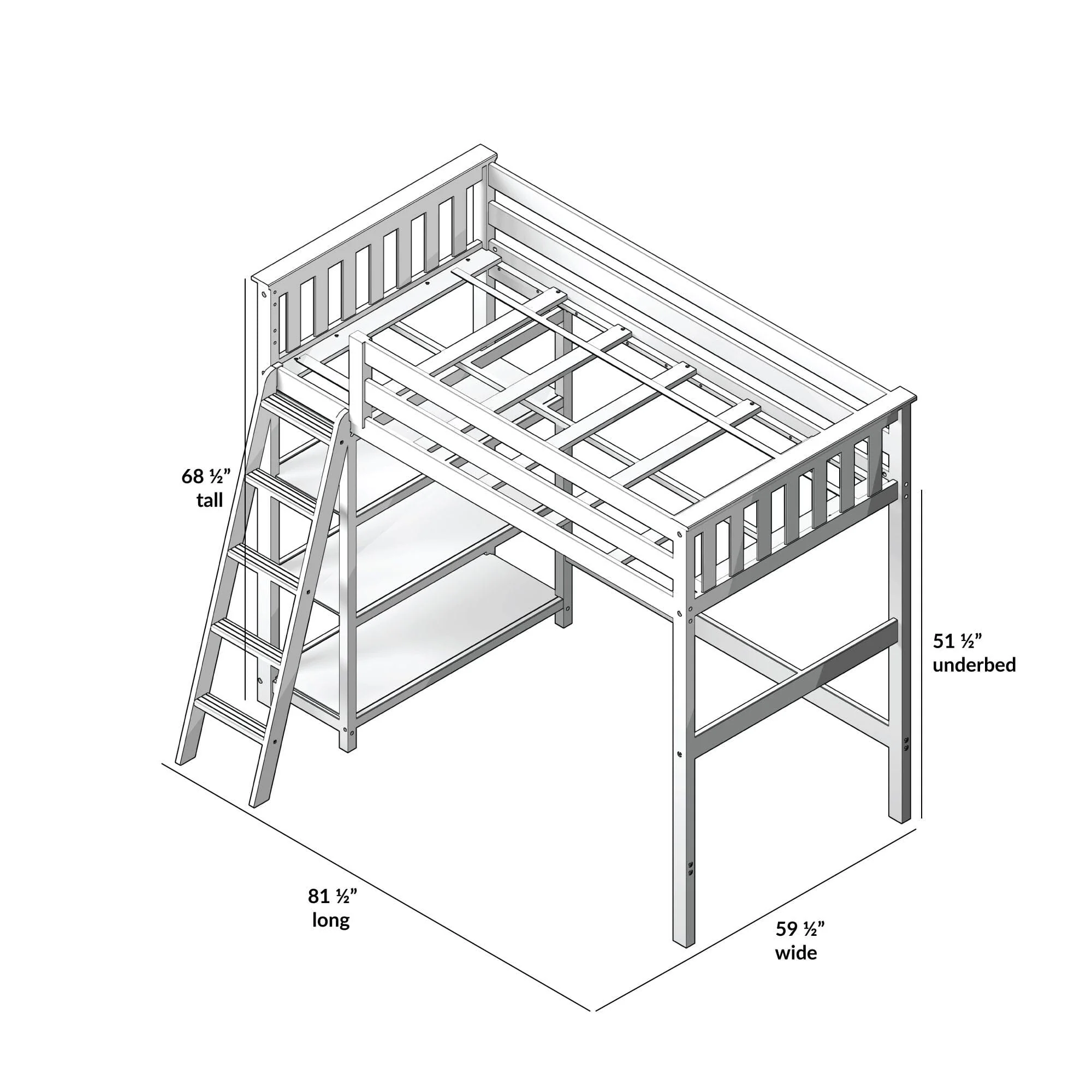 Twin Loft Bed With Bookcase - Image 20