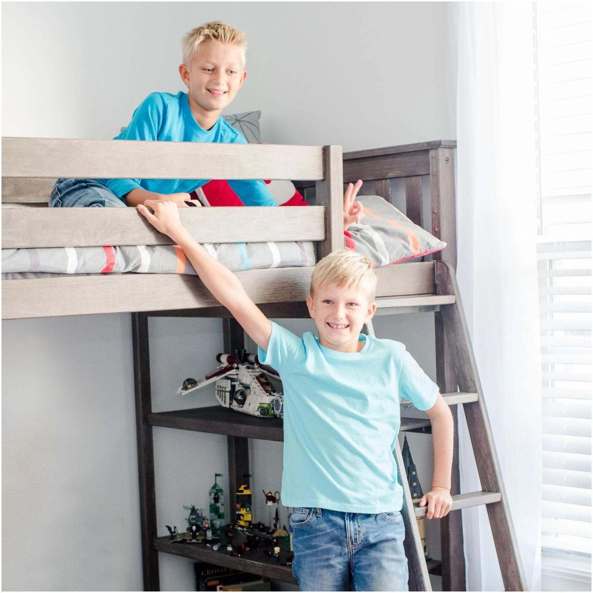 Twin Loft Bed With Bookcase & Desk - Image 14