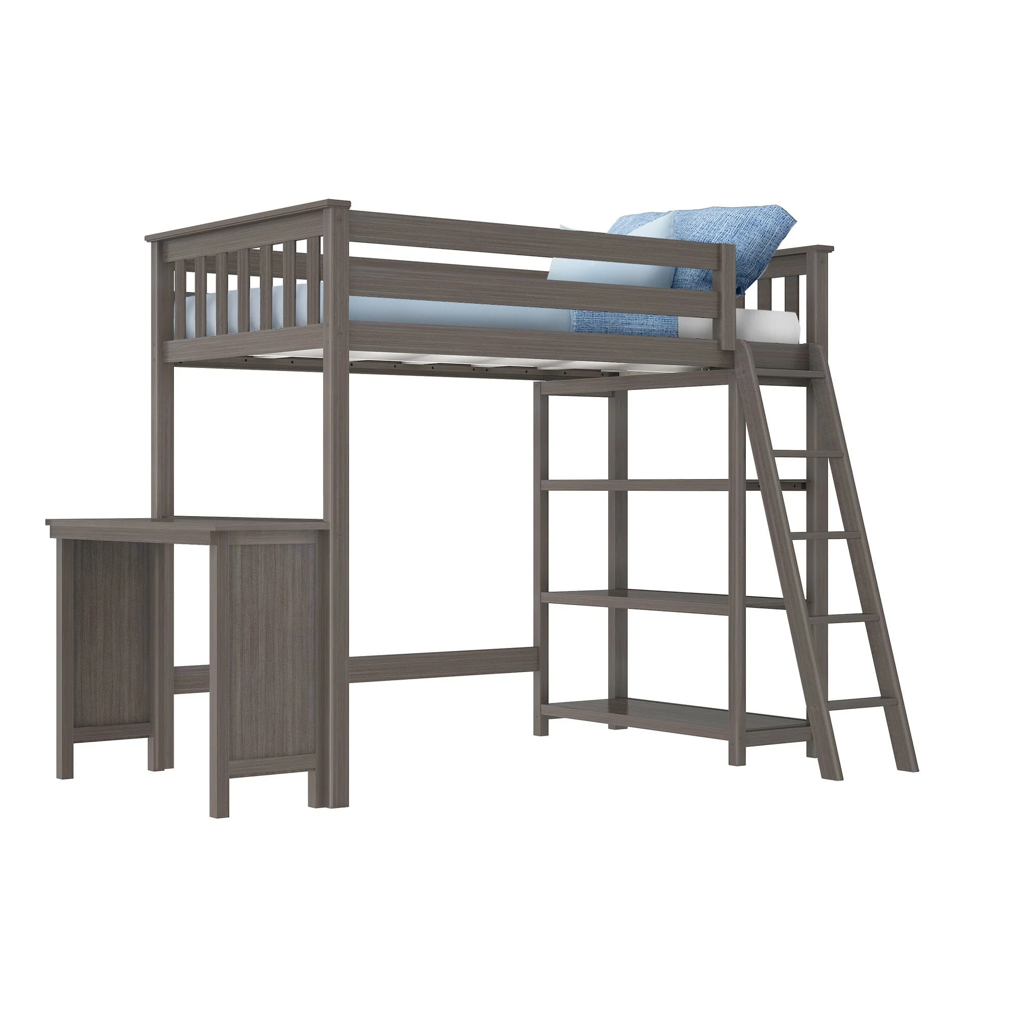 Twin Loft Bed With Bookcase & Desk - Image 8