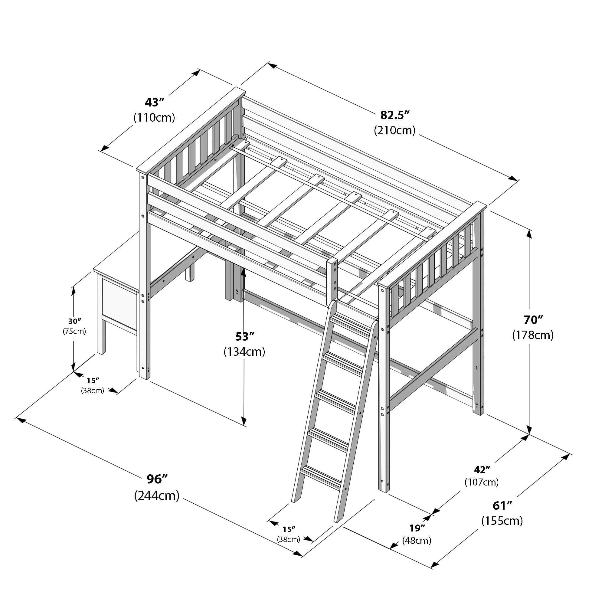 Twin Loft Bed With Desk - Image 19