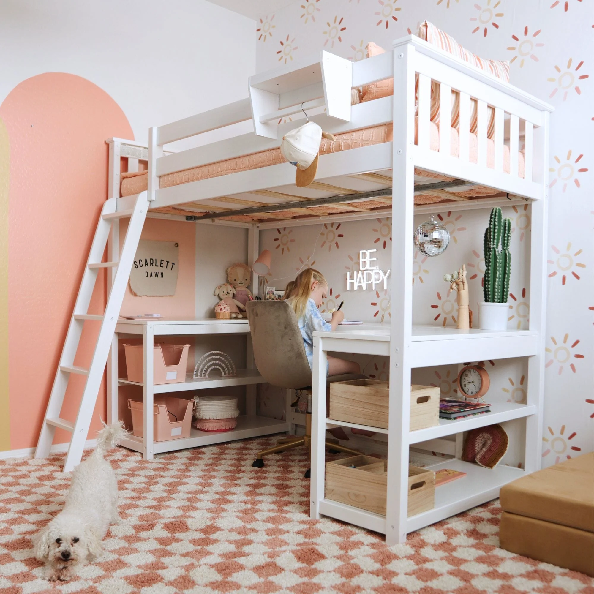 Twin Loft Bed With Wraparound Desk & Shelves - Image 16