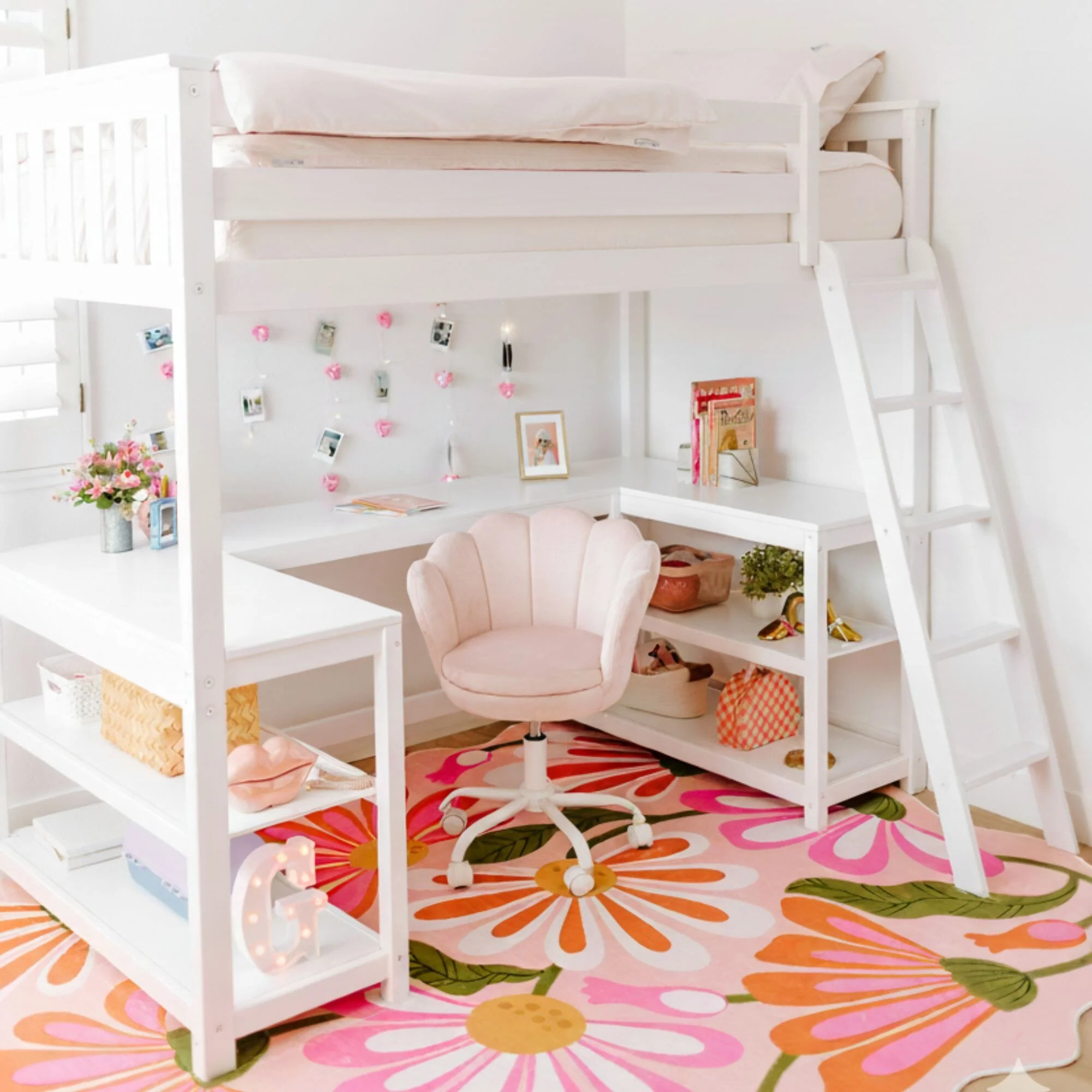 Twin Loft Bed With Wraparound Desk & Shelves - Image 18