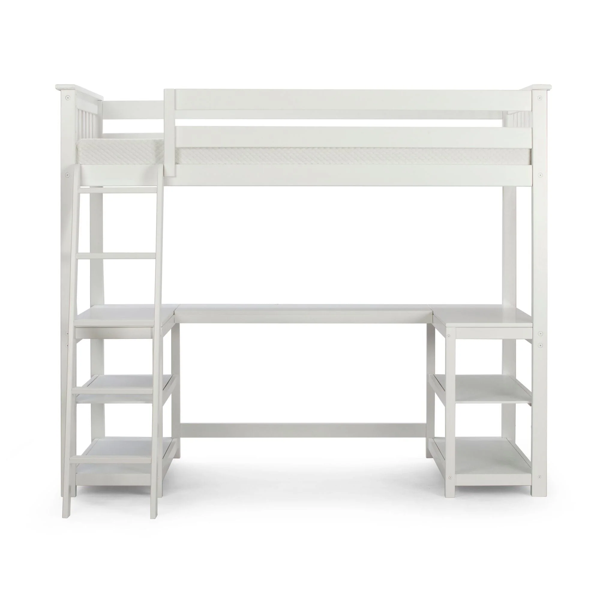 Twin Loft Bed With Wraparound Desk & Shelves - Image 5
