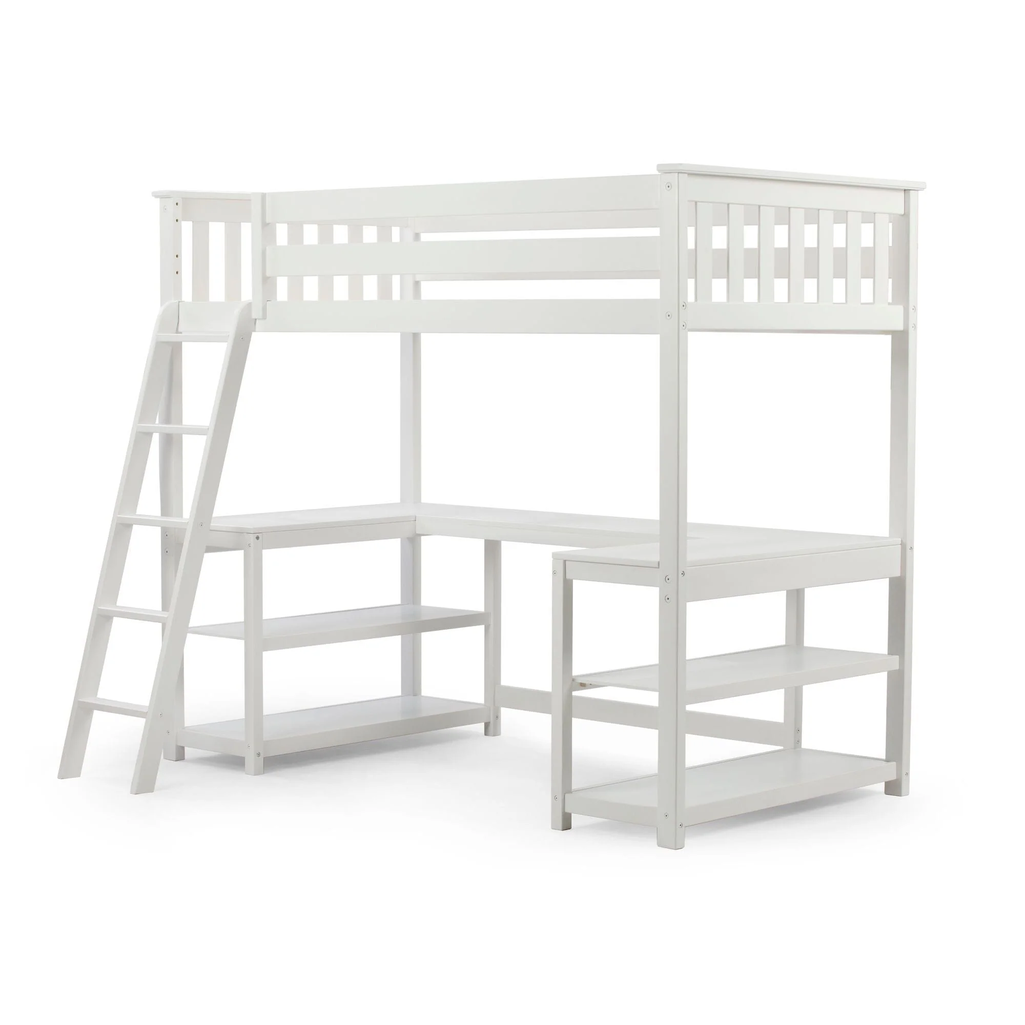 Twin Loft Bed With Wraparound Desk & Shelves - Image 7