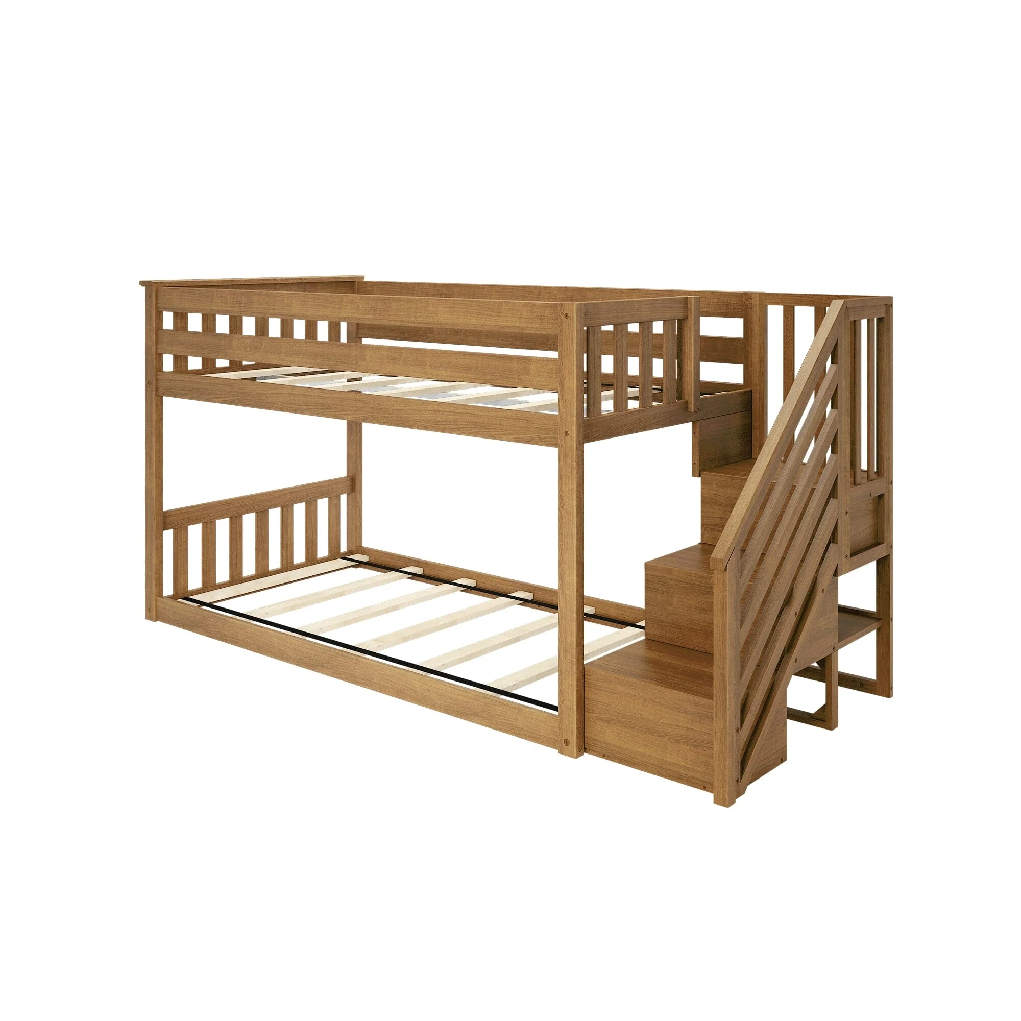 Twin Over Twin Low Bunk Bed With Stairs - Image 12