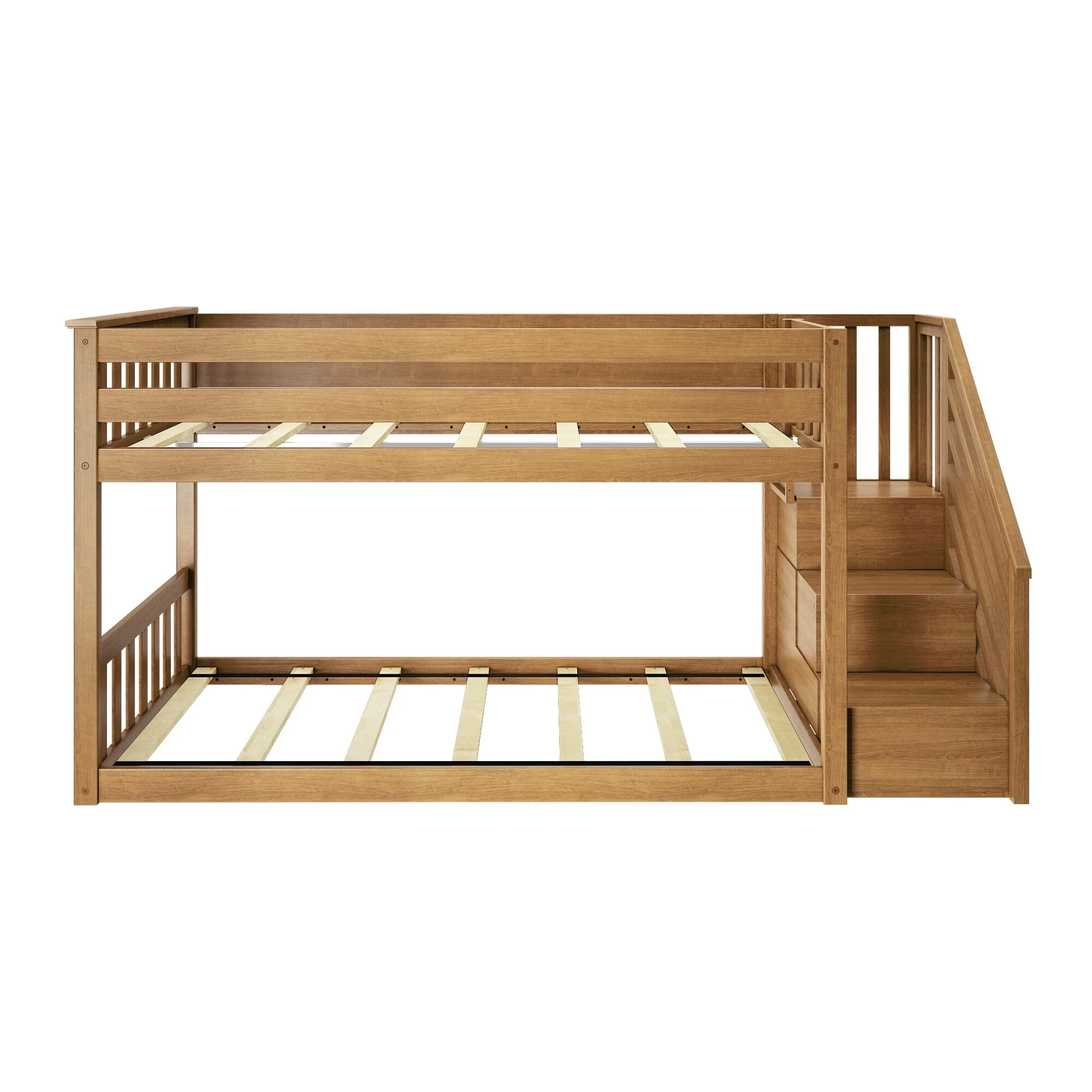 Twin Over Twin Low Bunk Bed With Stairs - Image 16