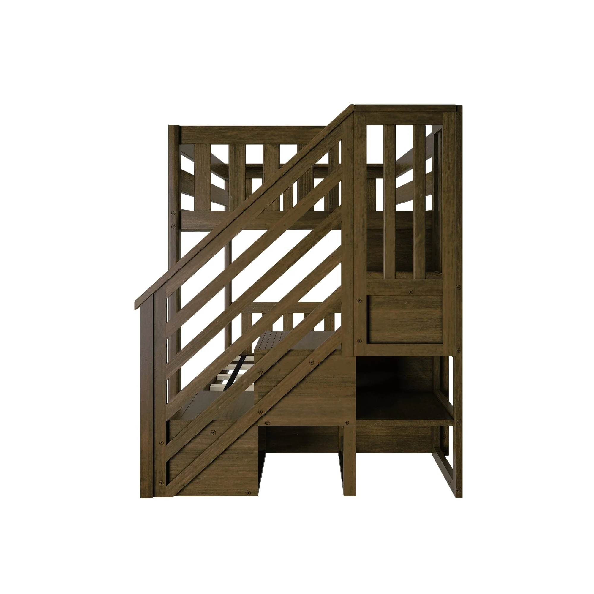 Twin Over Twin Low Bunk Bed With Stairs - Image 19