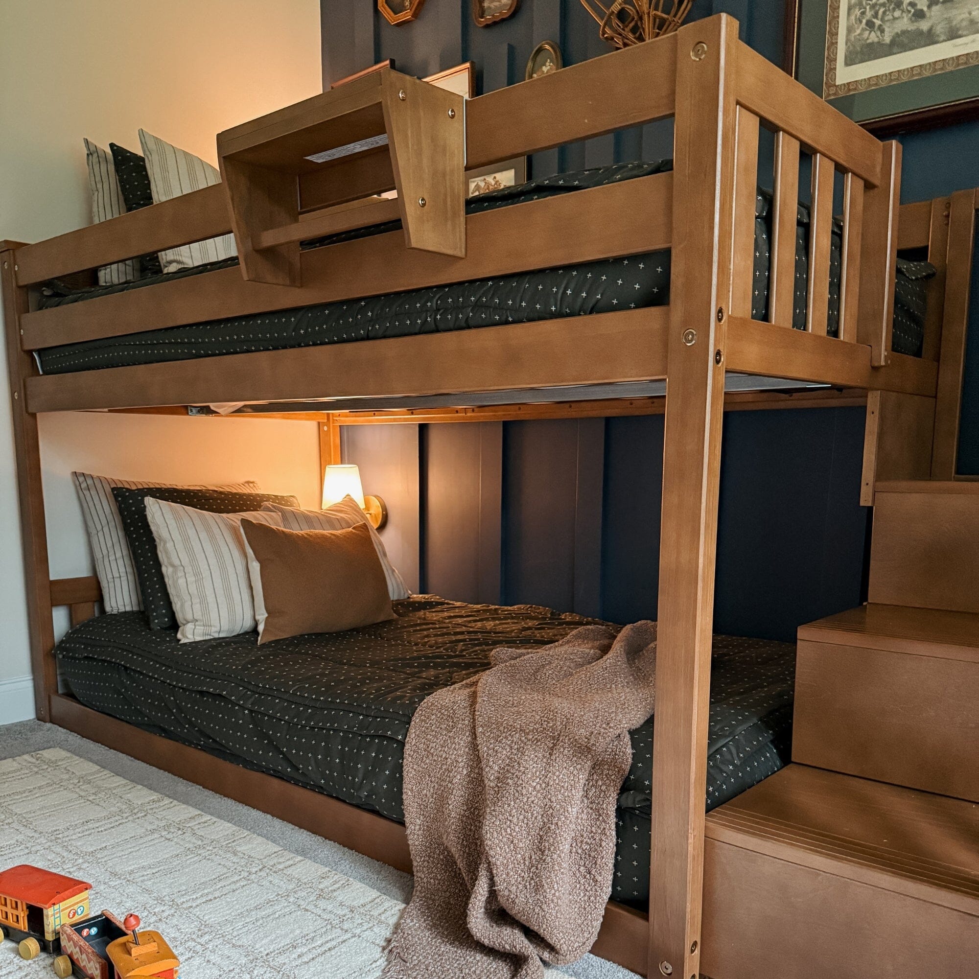 Twin Over Twin Low Bunk Bed With Stairs - Image 20