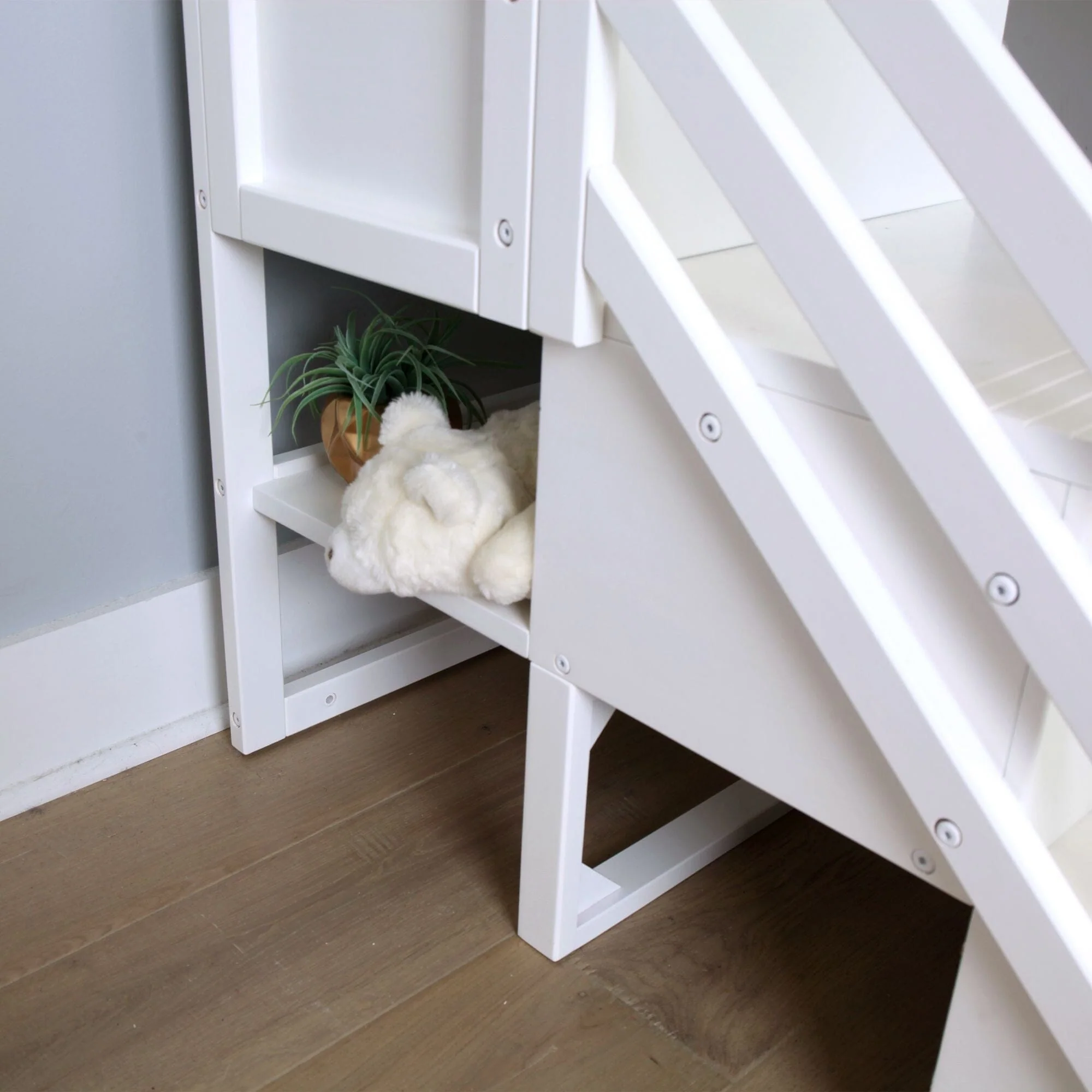 Twin Over Twin Low Bunk Bed With Stairs - Image 21