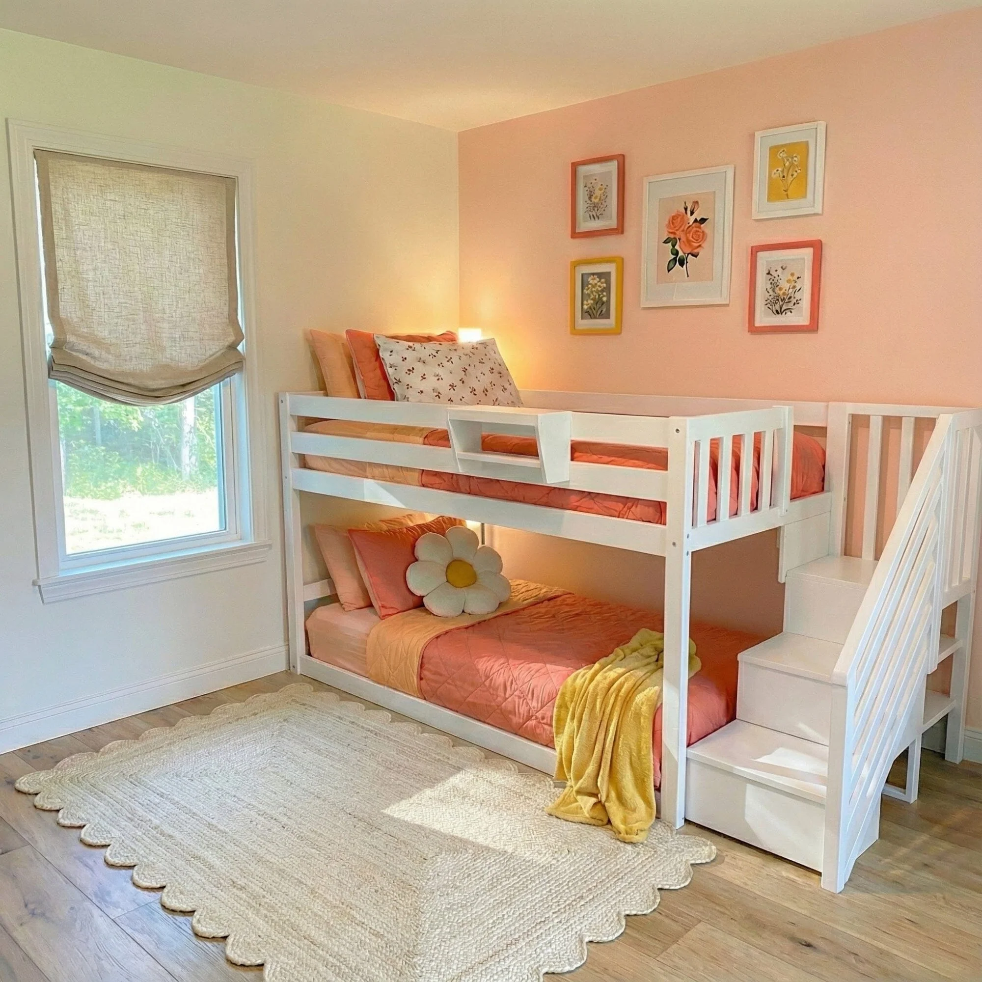 Twin Over Twin Low Bunk Bed With Stairs - Image 5
