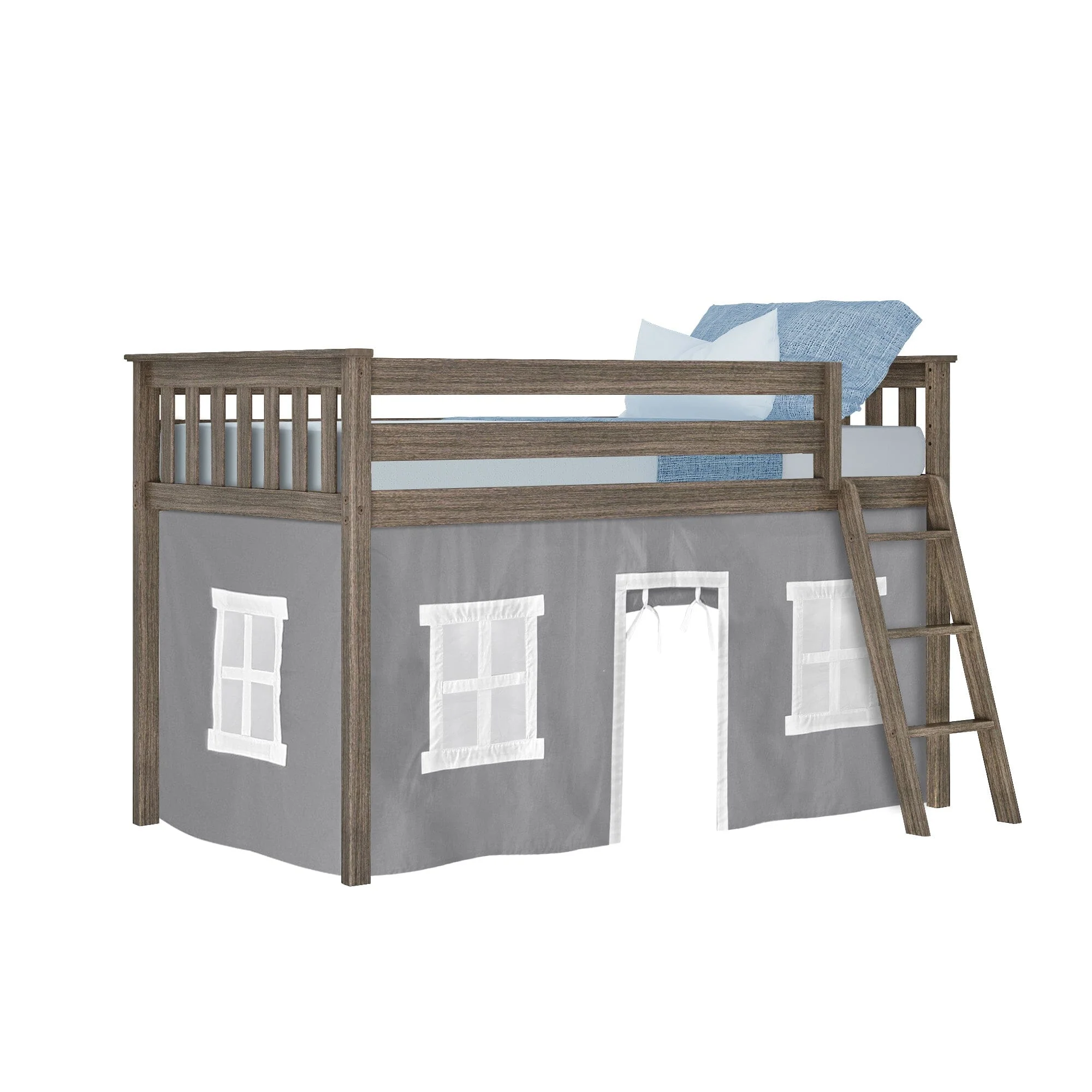 Twin Low Loft Bed With Curtain - Image 18