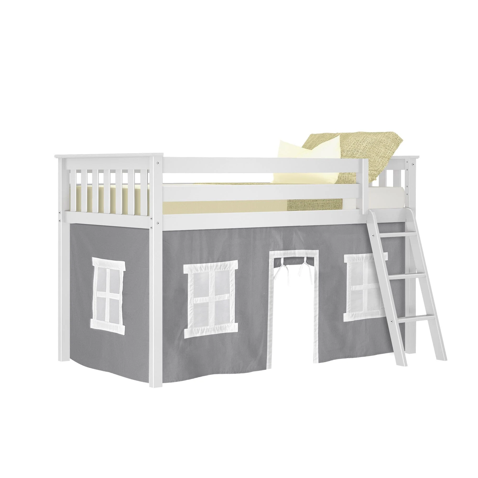 Twin Low Loft Bed With Curtain - Image 20