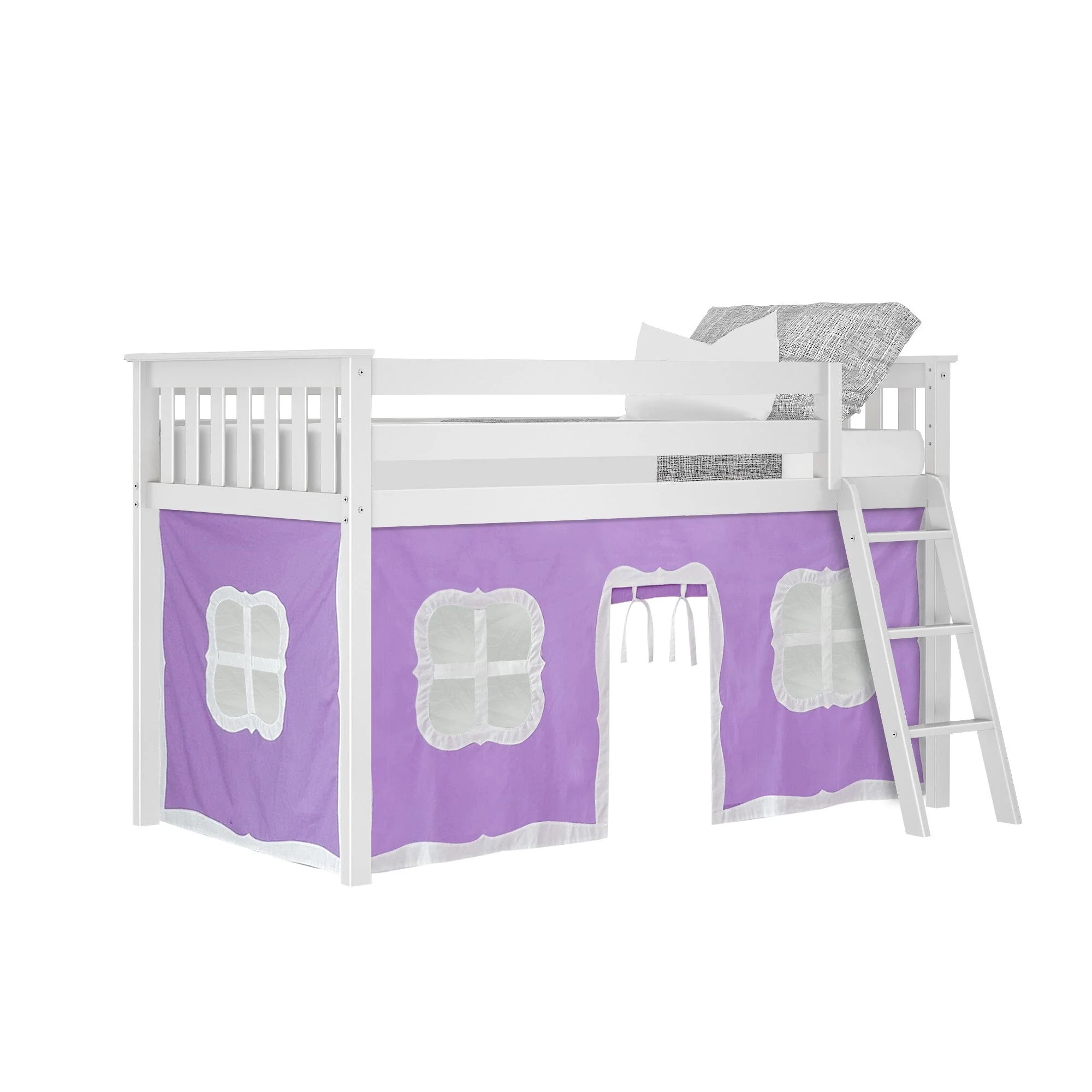 Twin Low Loft Bed With Curtain - Image 21