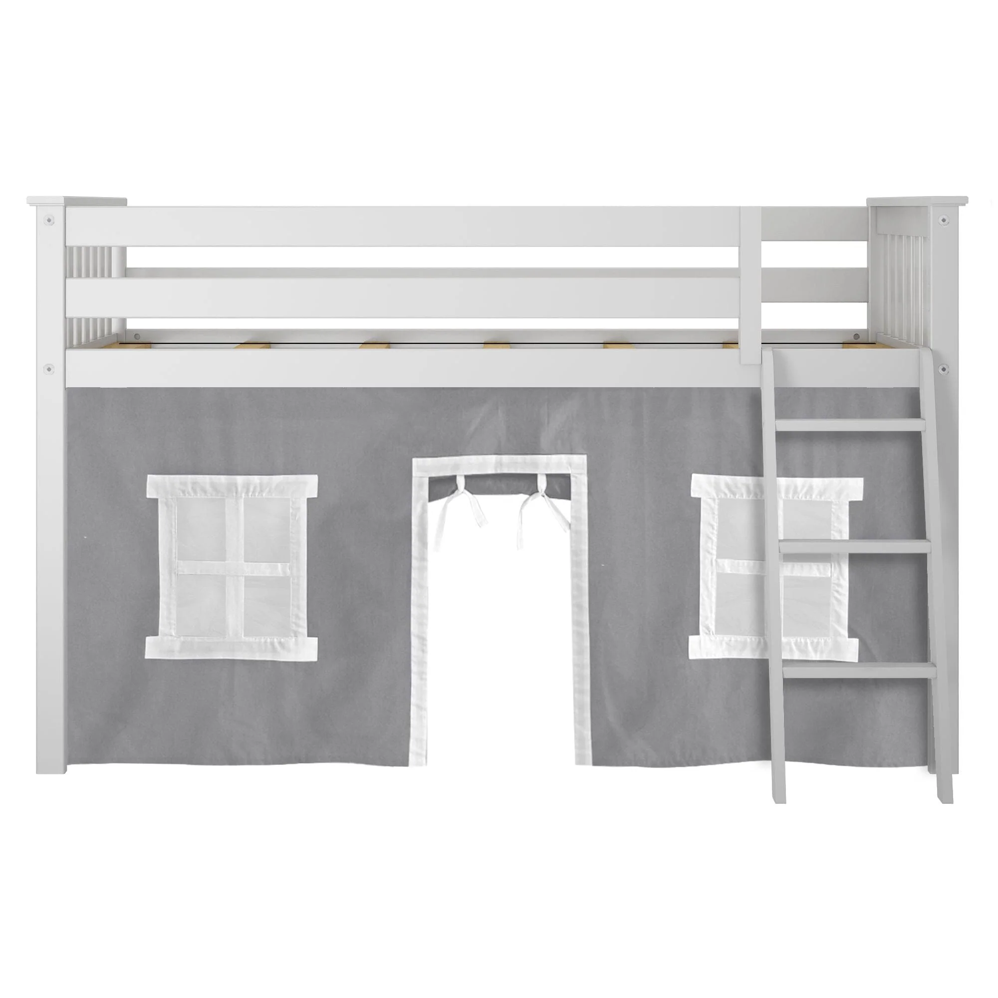 Twin Low Loft Bed With Curtain - Image 27