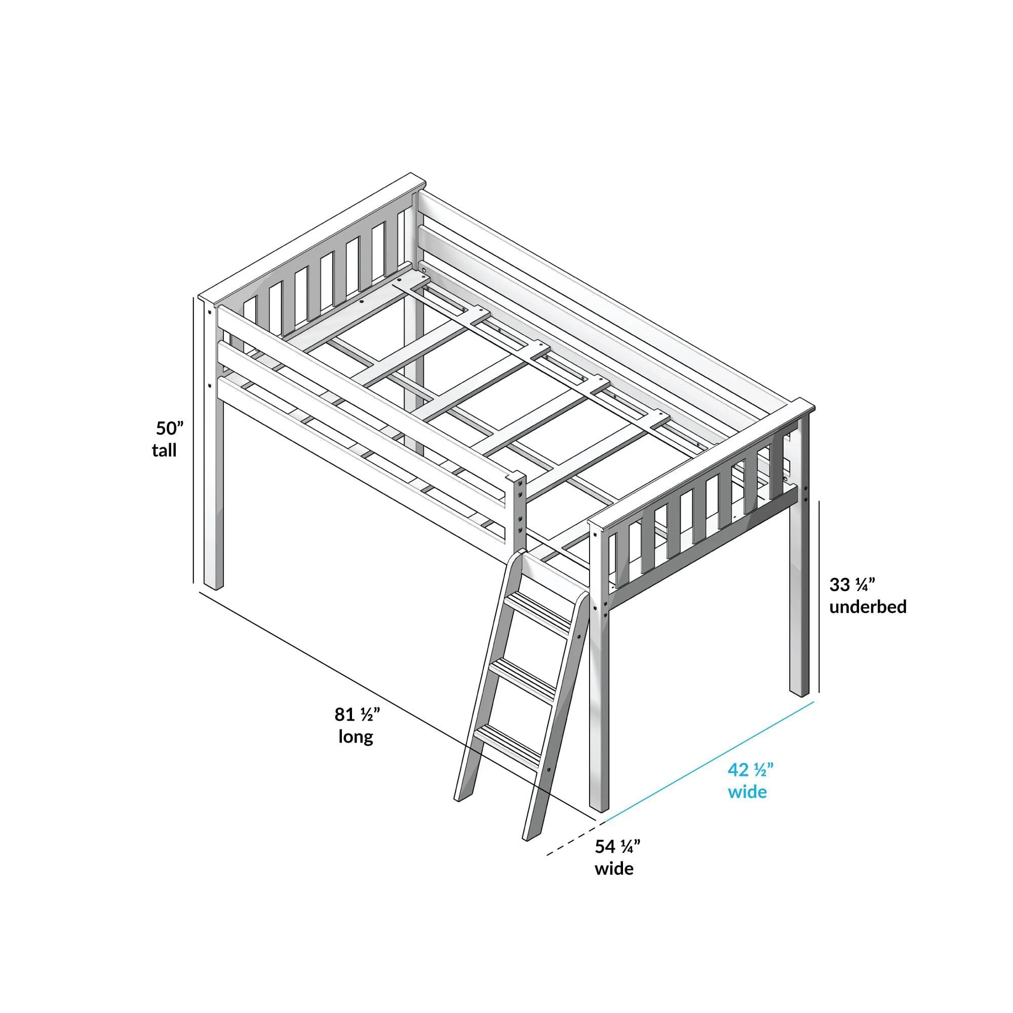 Twin Low Loft Bed With Curtain - Image 45