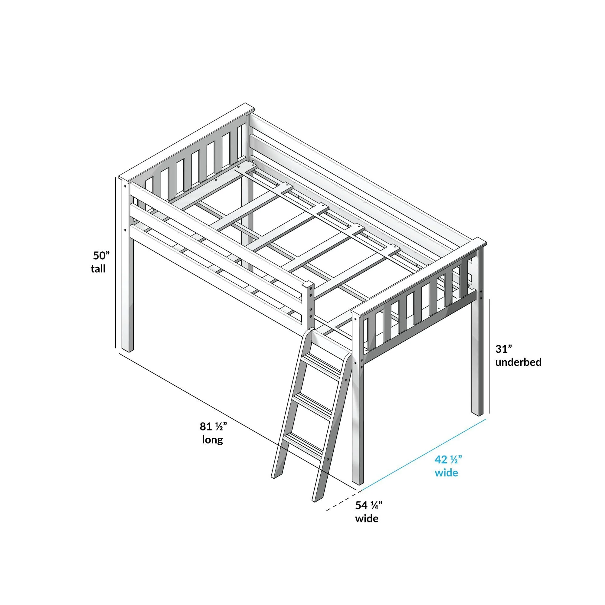 Twin Low Loft Bed With Curtain - Image 46