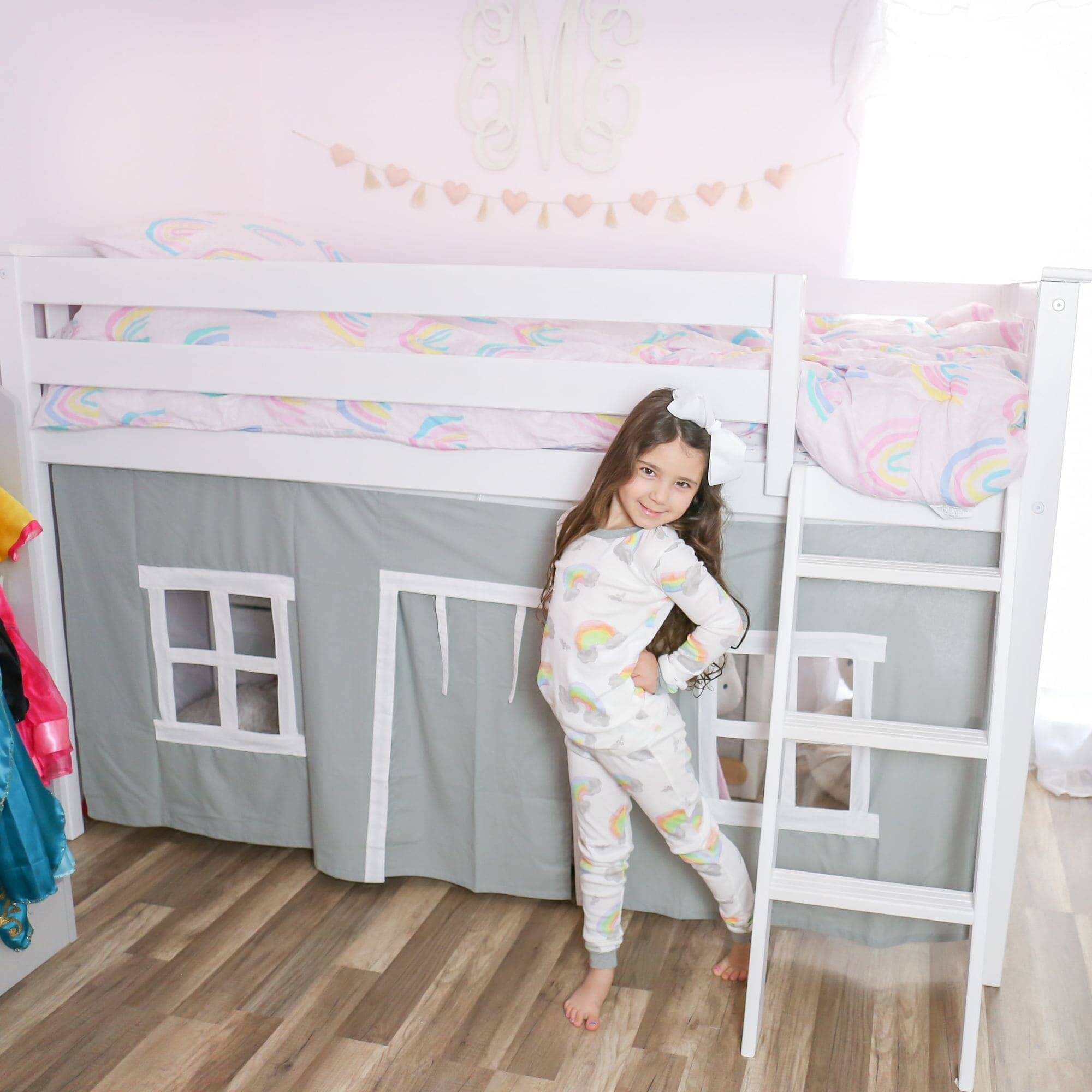 Twin Low Loft Bed With Curtain - Image 50