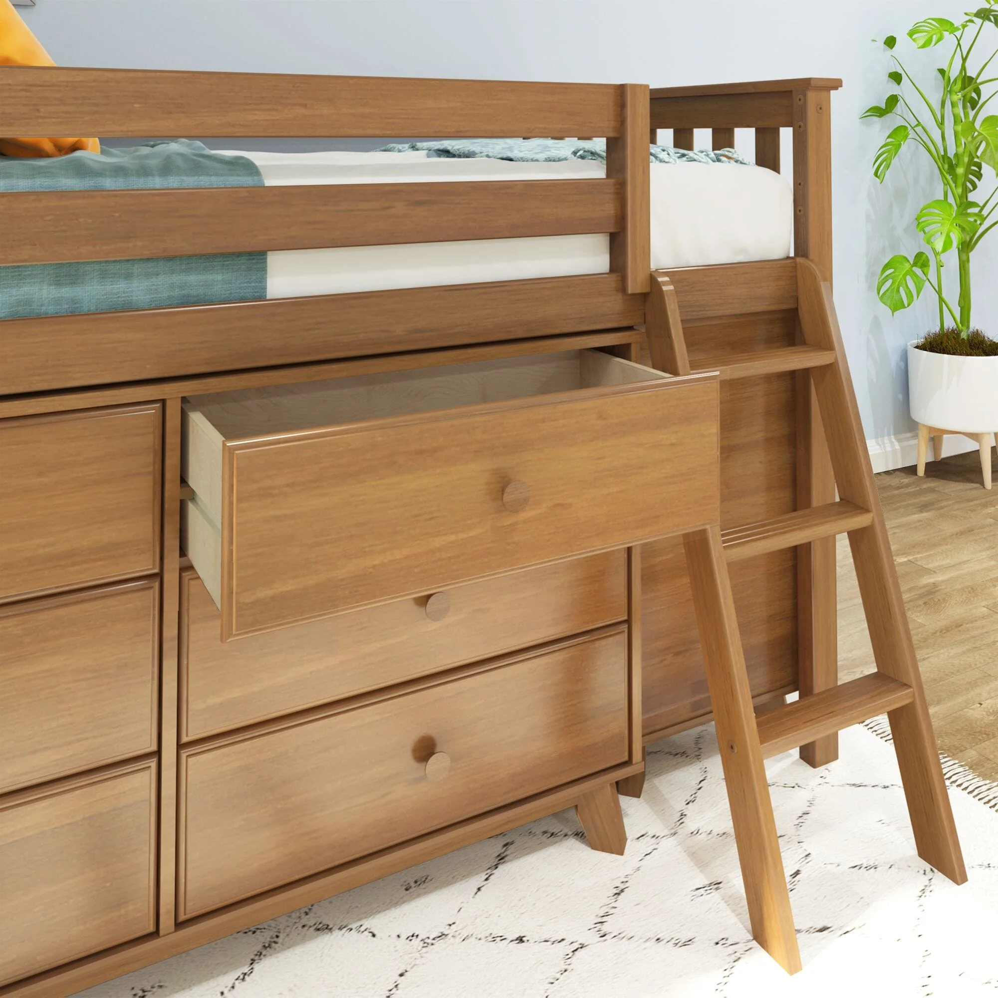 Twin Low Loft Bed With 2 Dressers - Image 12