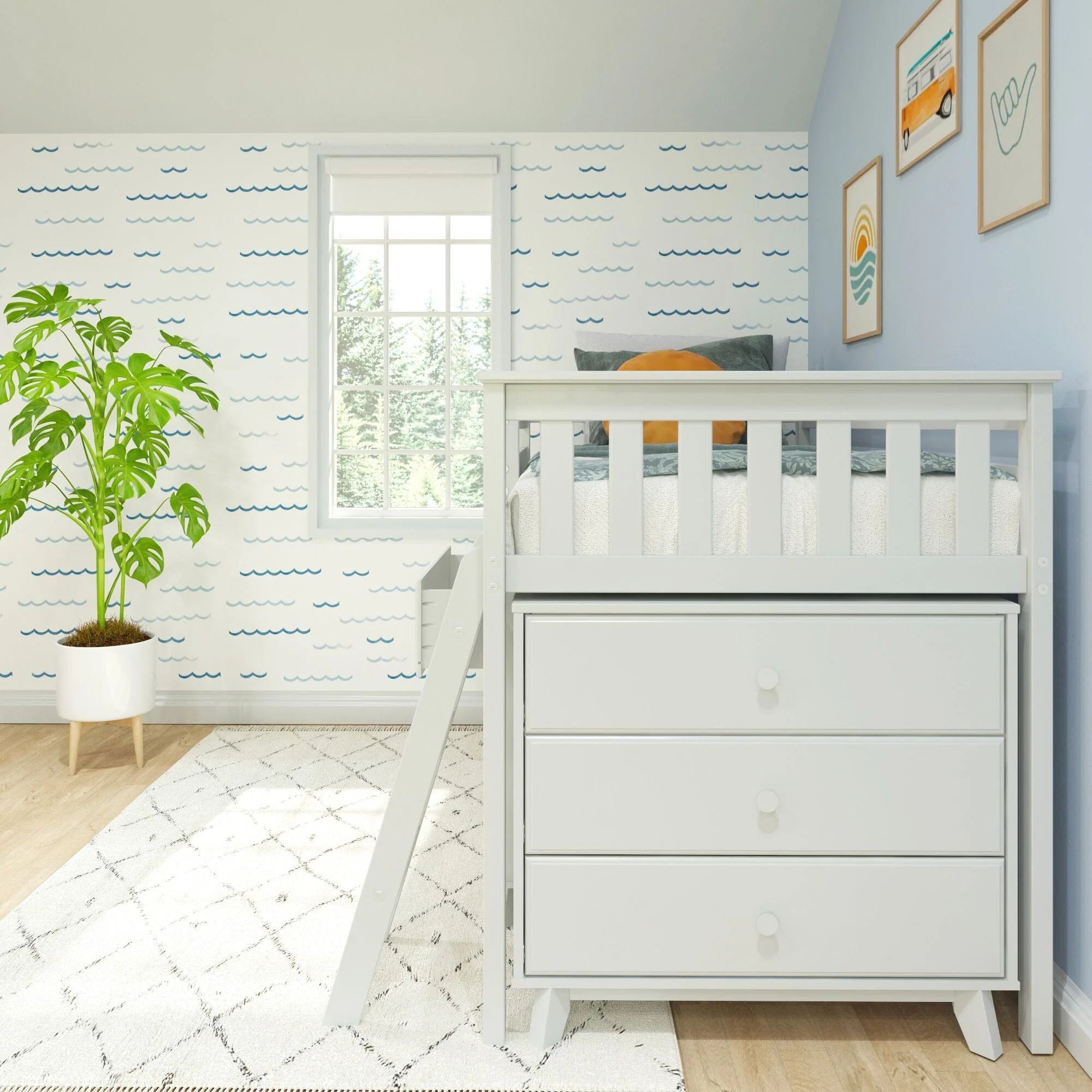 Twin Low Loft Bed With 2 Dressers - Image 13