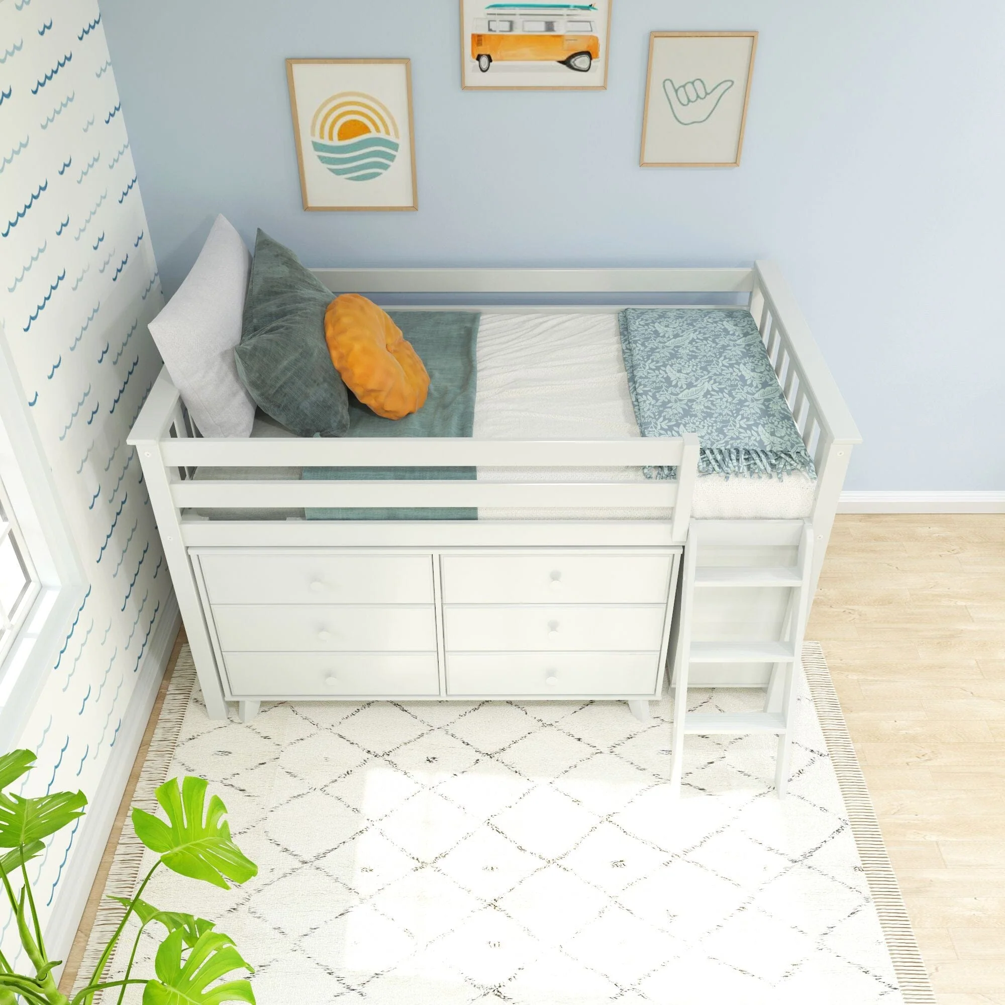 Twin Low Loft Bed With 2 Dressers - Image 16