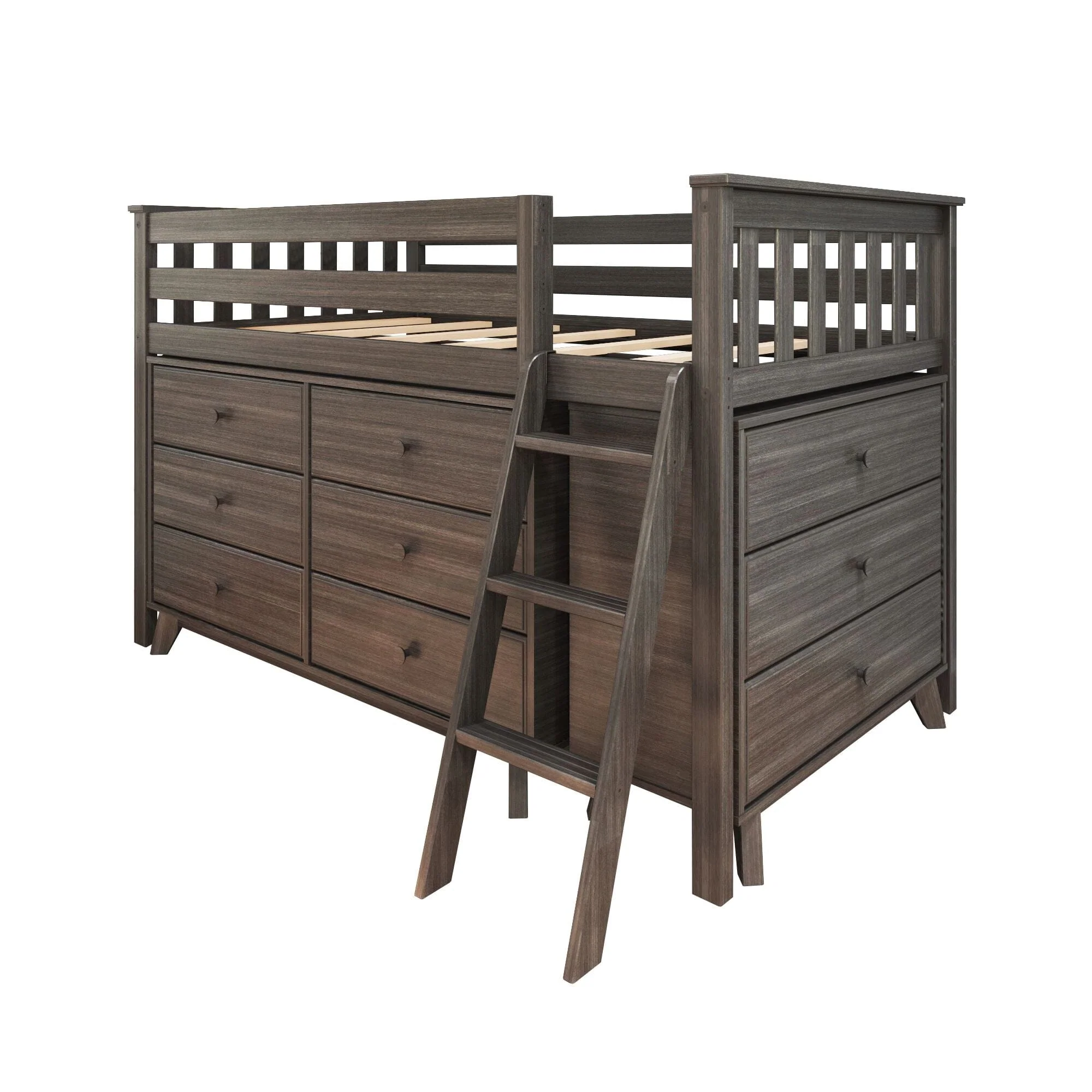 Twin Low Loft Bed With 2 Dressers - Image 8